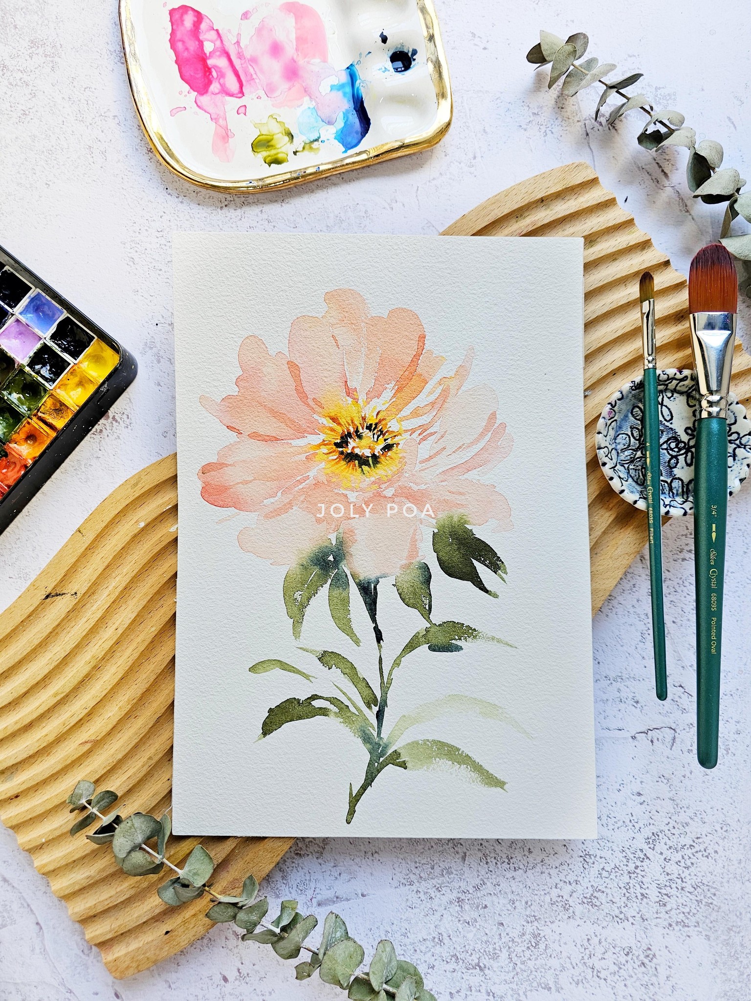Watercolor Florals Using Filbert Brush - image 1 - student project