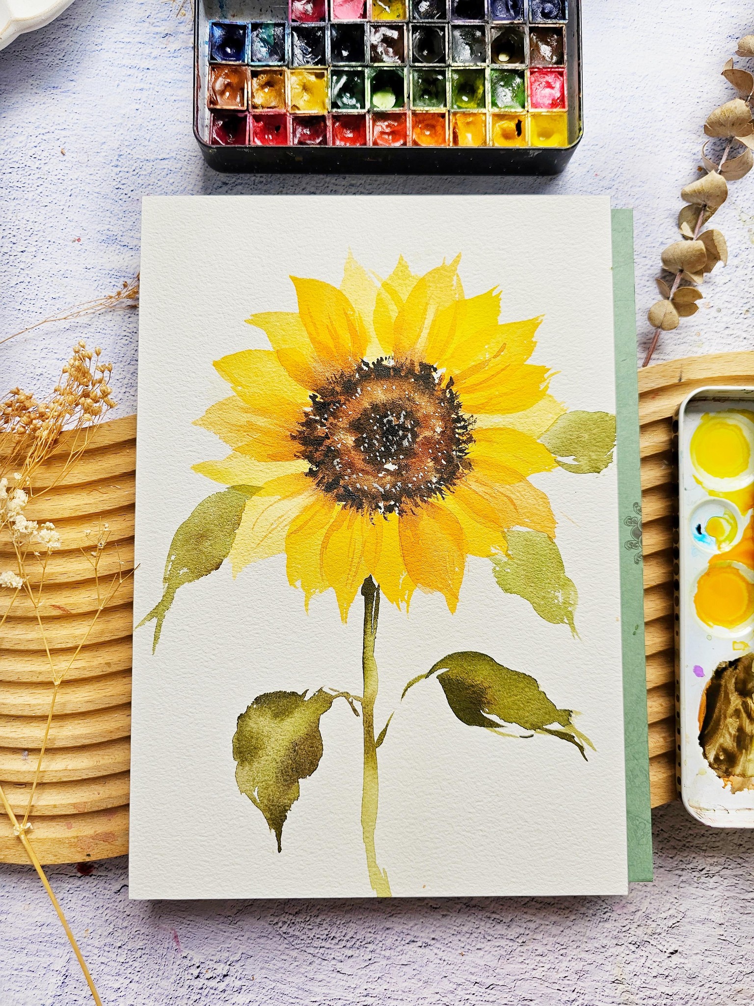 Watercolor Sunflowers - image 2 - student project