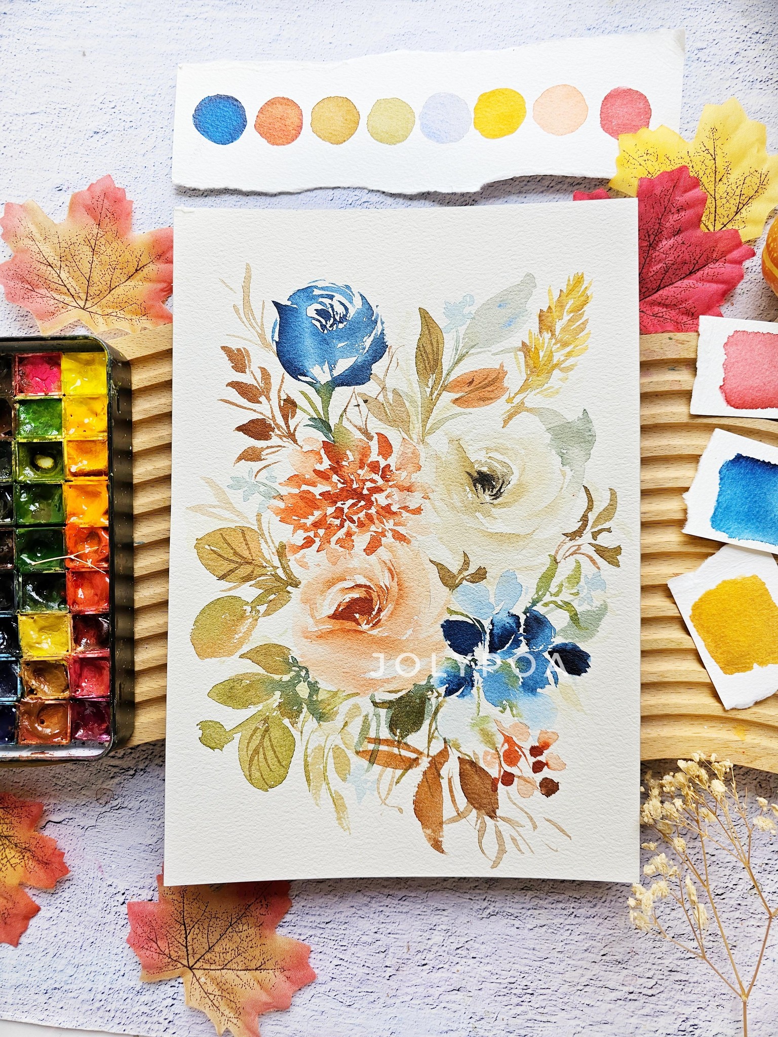 Fall Florals with A Hint of Blue - image 3 - student project