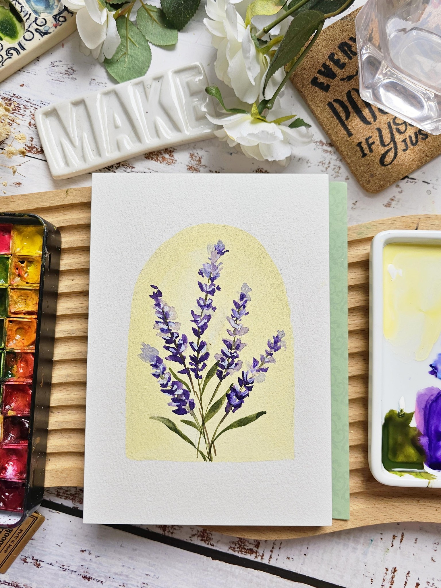 Mini Watercolor Flowers on Pastel Background - image 1 - student project