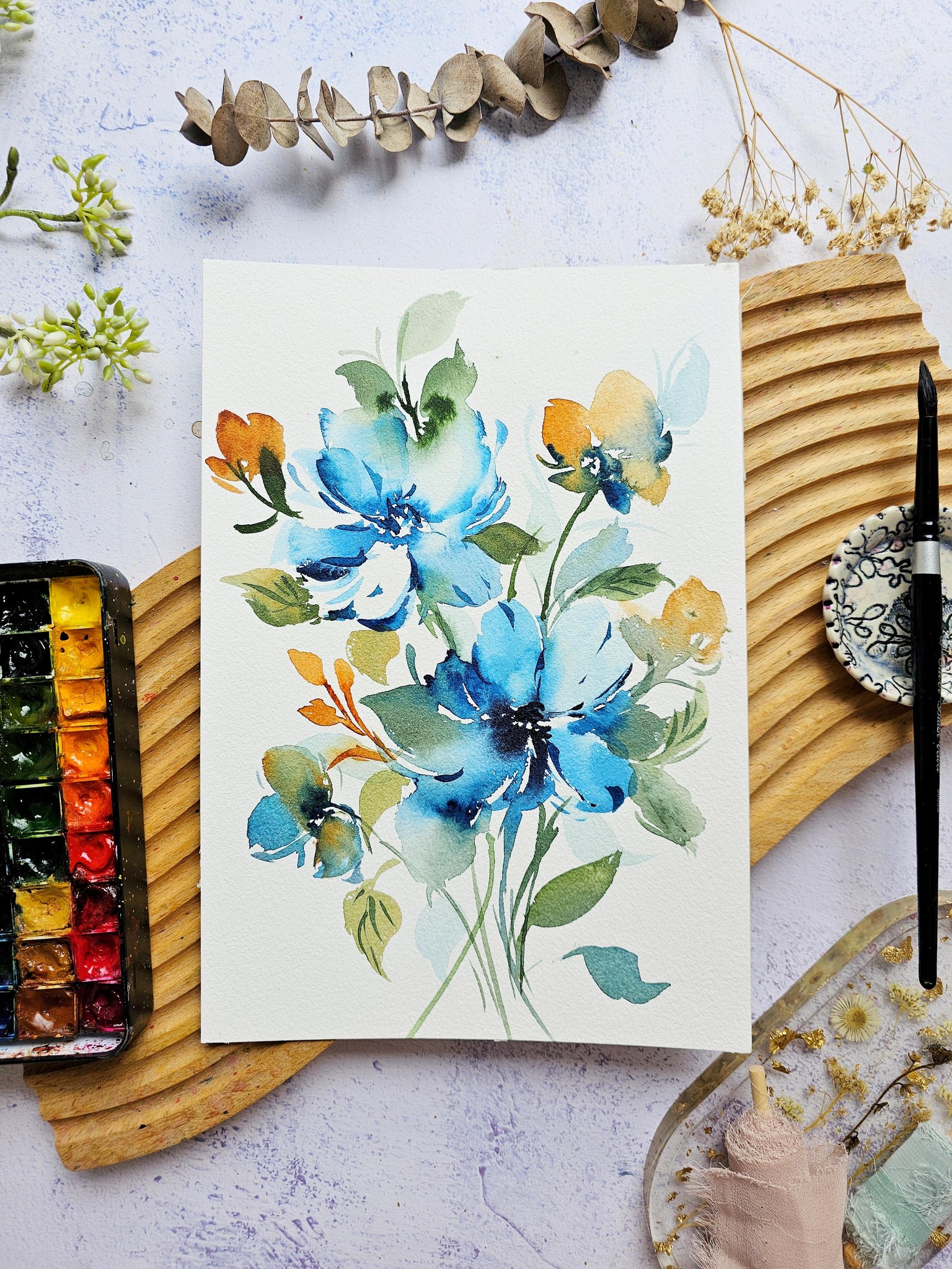 Watercolor Floral Strokes Project - image 2 - student project