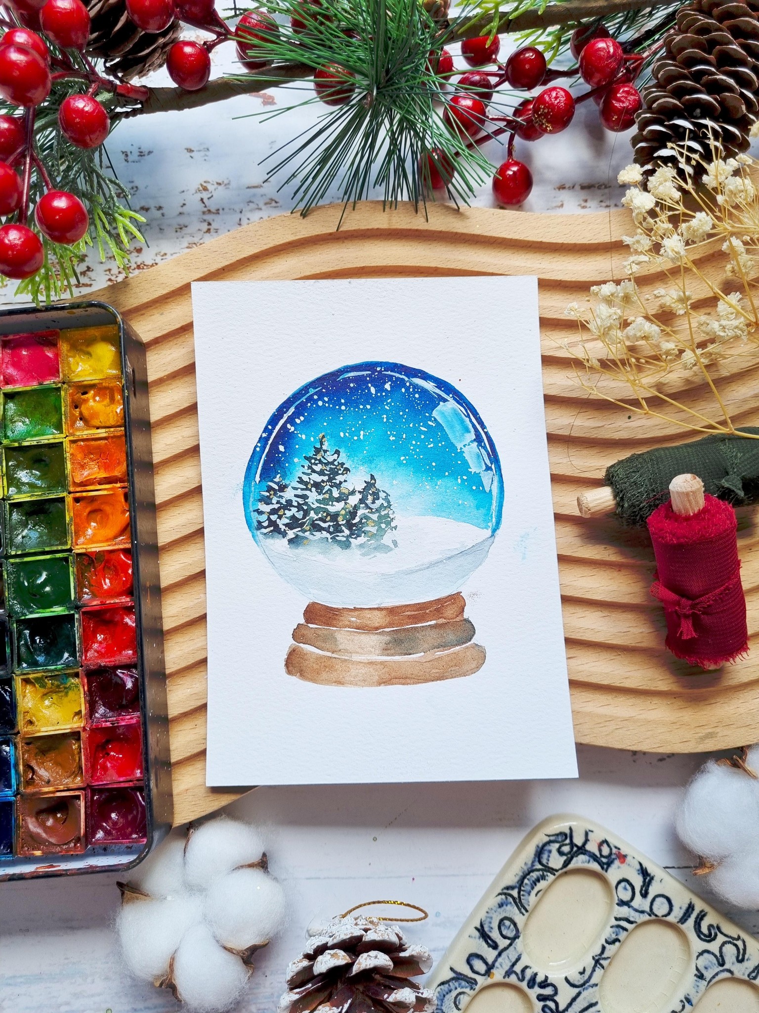 Watercolor Christmas Cards - image 1 - student project