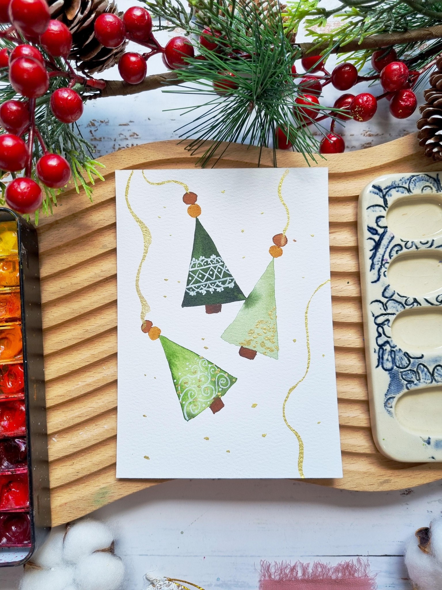 Watercolor Christmas Cards - image 6 - student project