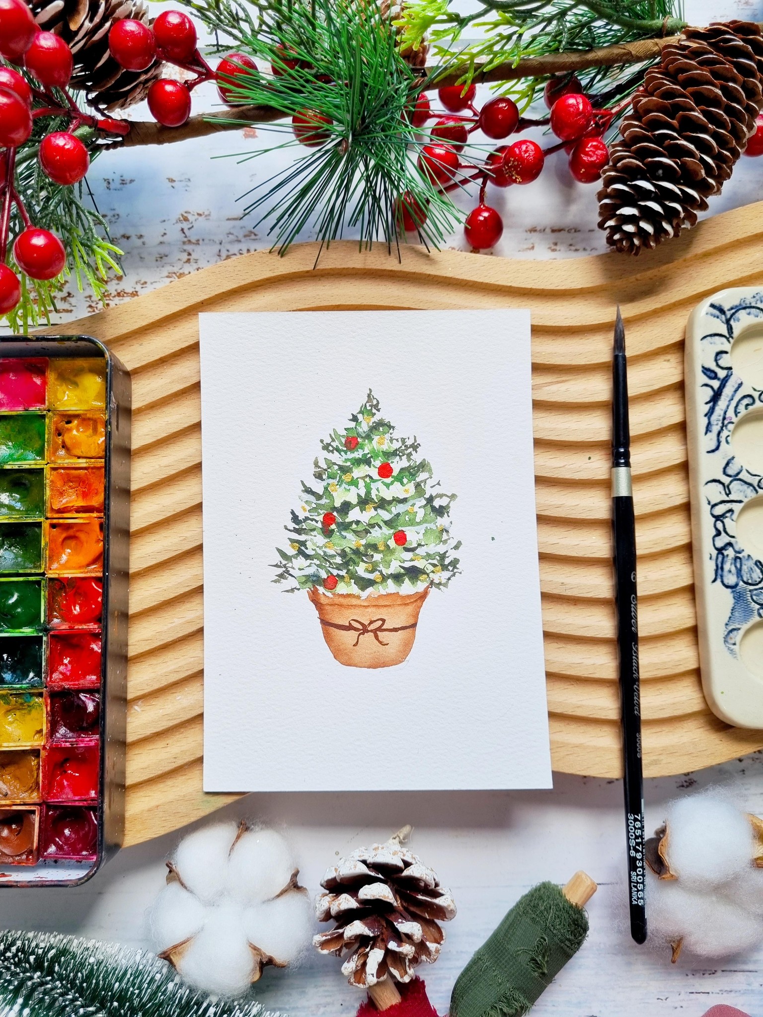Watercolor Christmas Cards - image 5 - student project