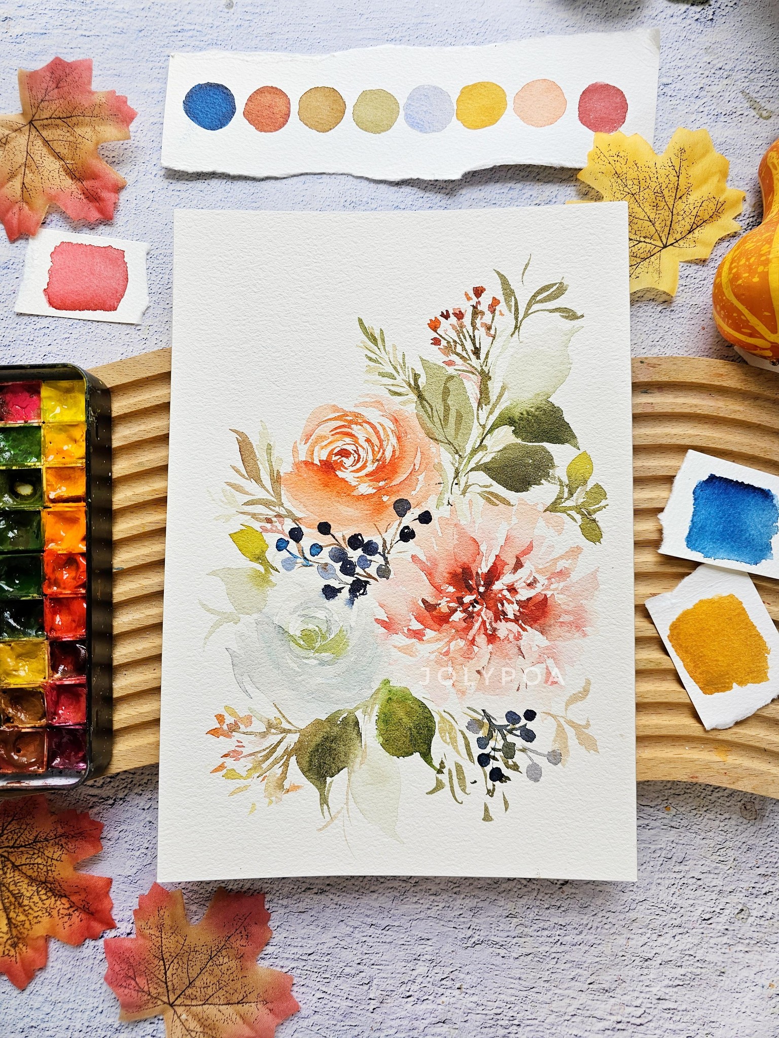 Fall Florals with A Hint of Blue - image 2 - student project