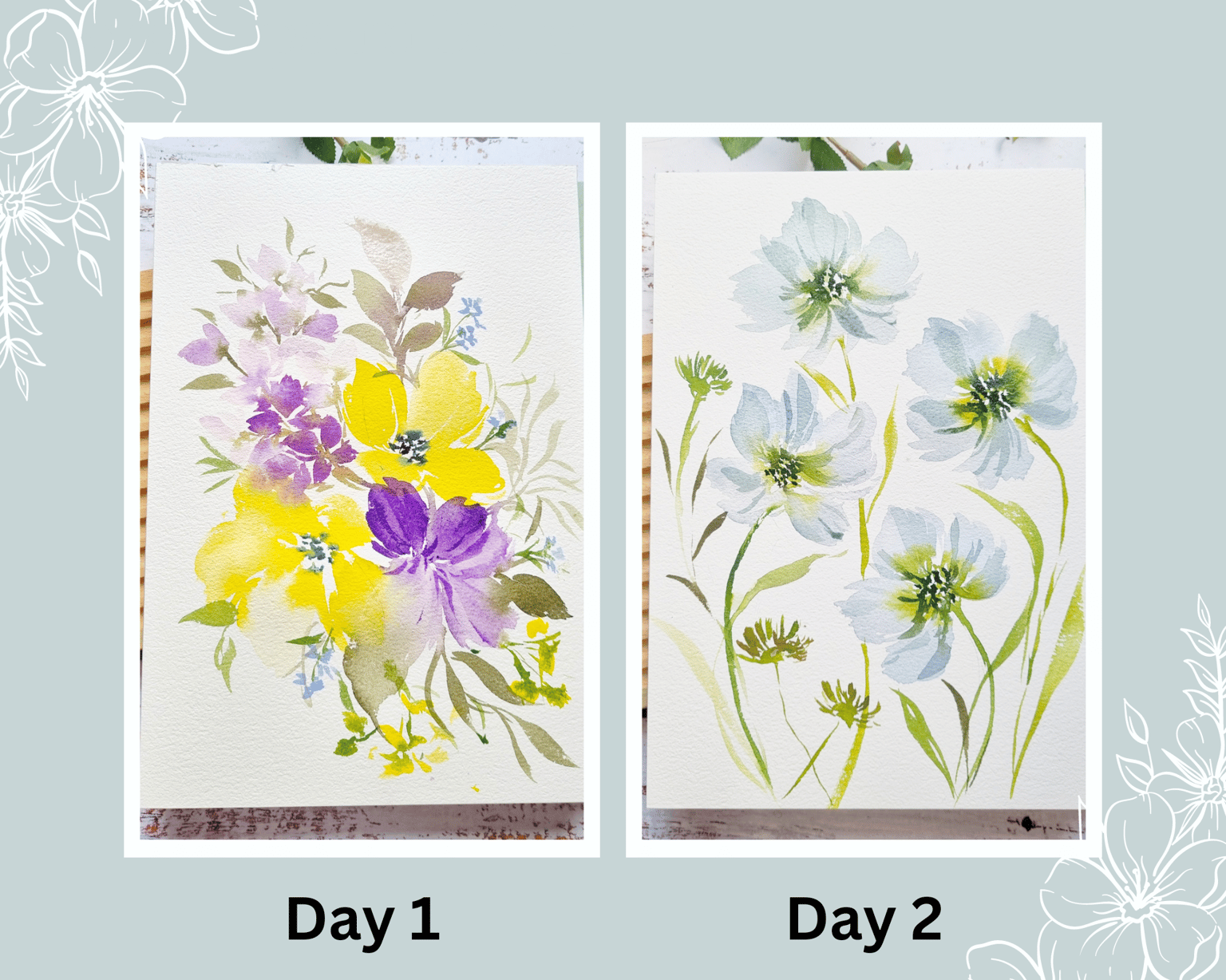 15 Day Watercolor Floral Challenge - image 1 - student project