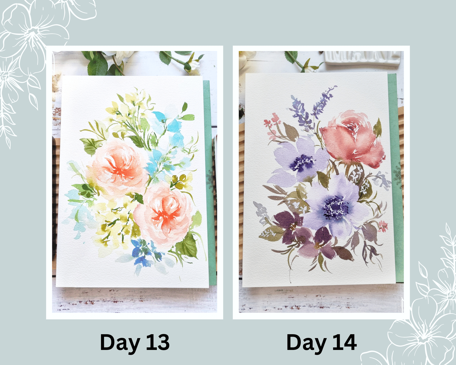 15 Day Watercolor Floral Challenge - image 8 - student project