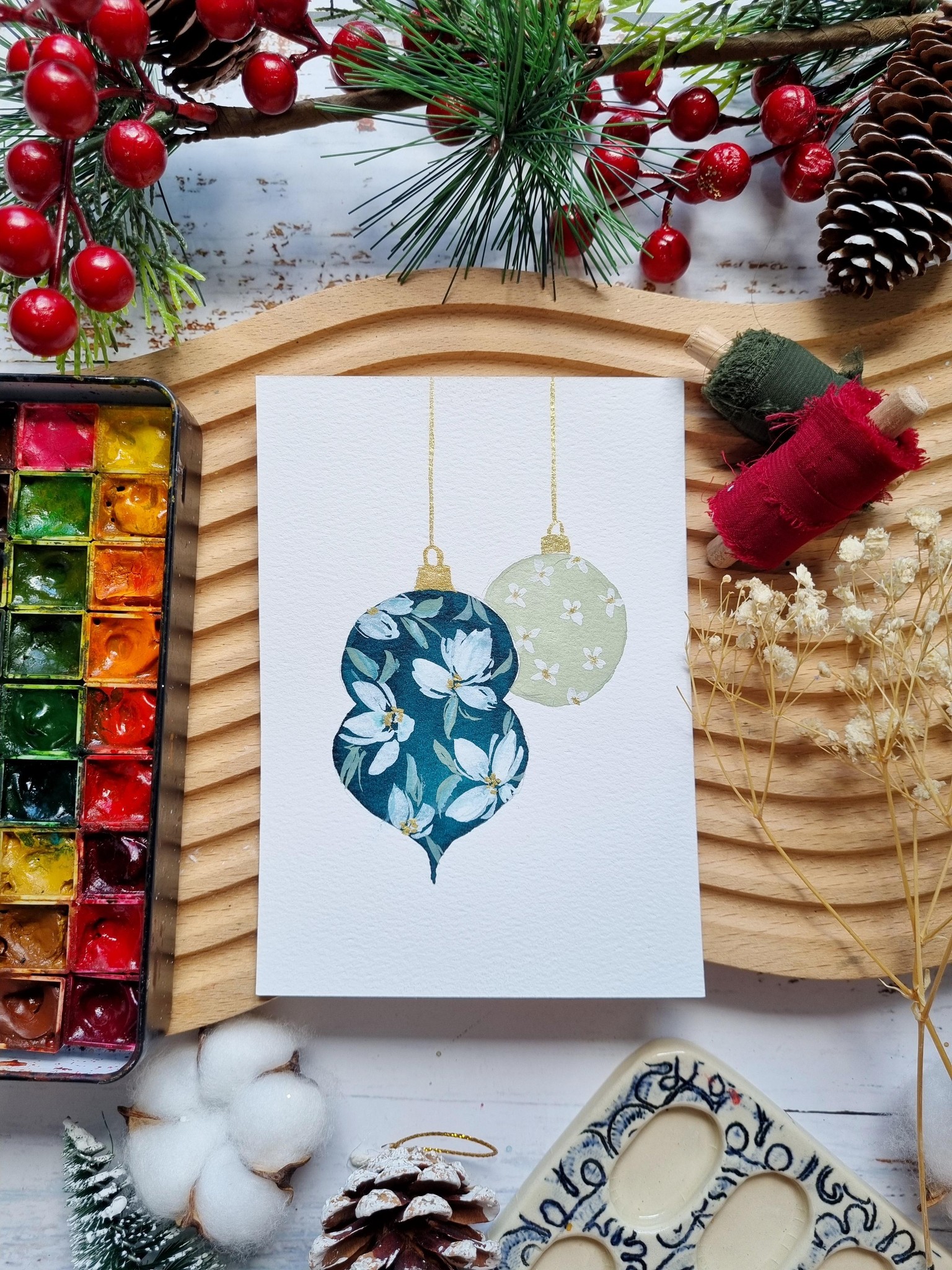 Watercolor Christmas Cards - image 2 - student project