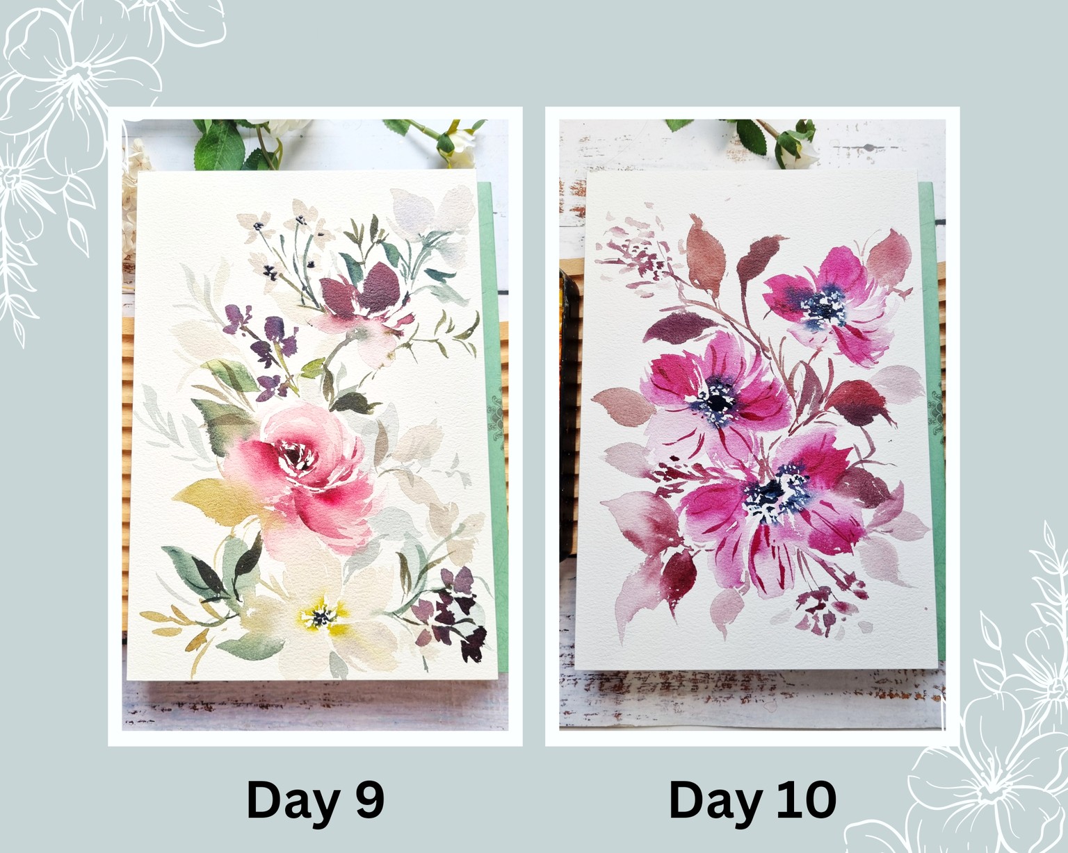 15 Day Watercolor Floral Challenge - image 6 - student project