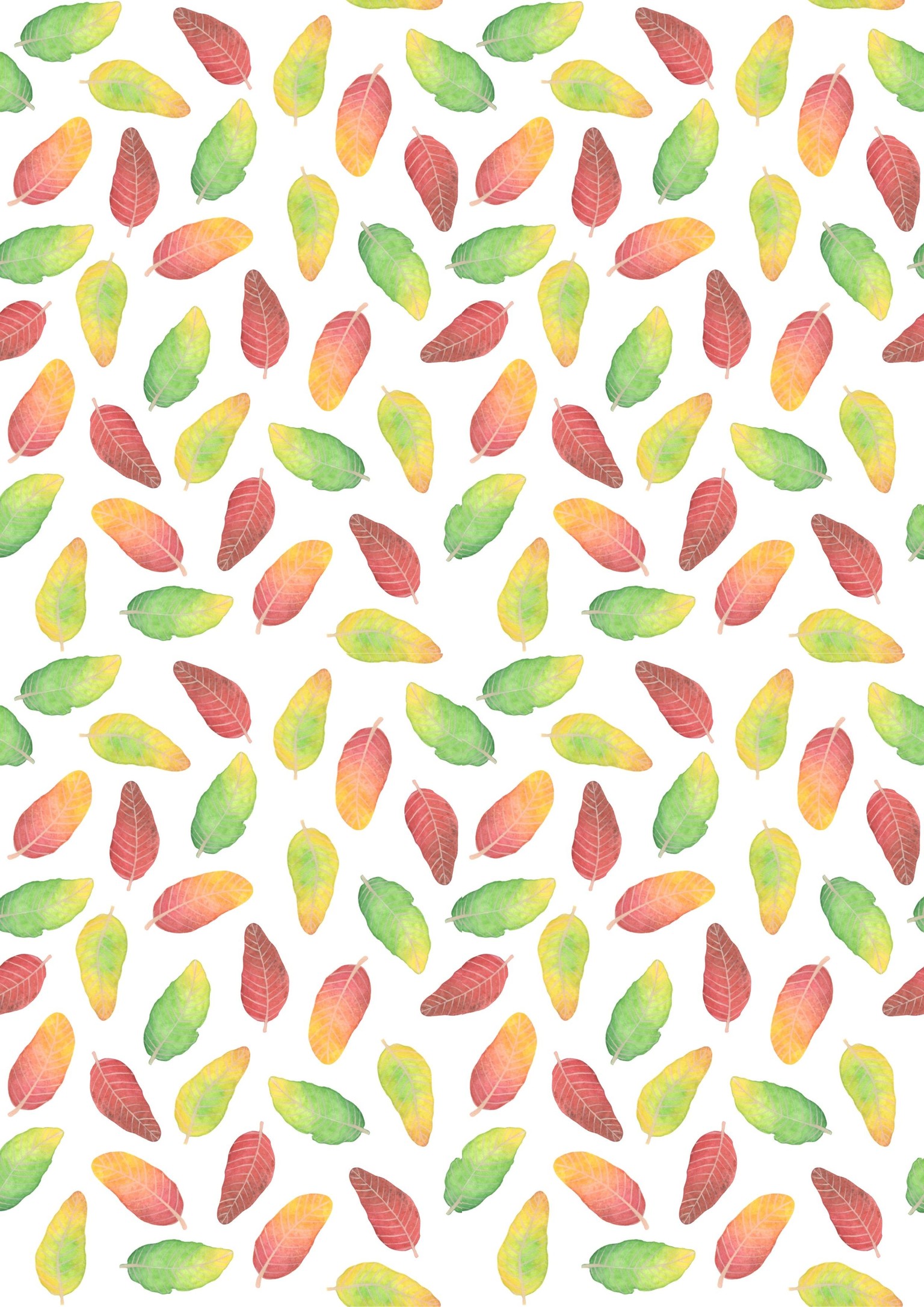Watercolor leaves. - image 1 - student project