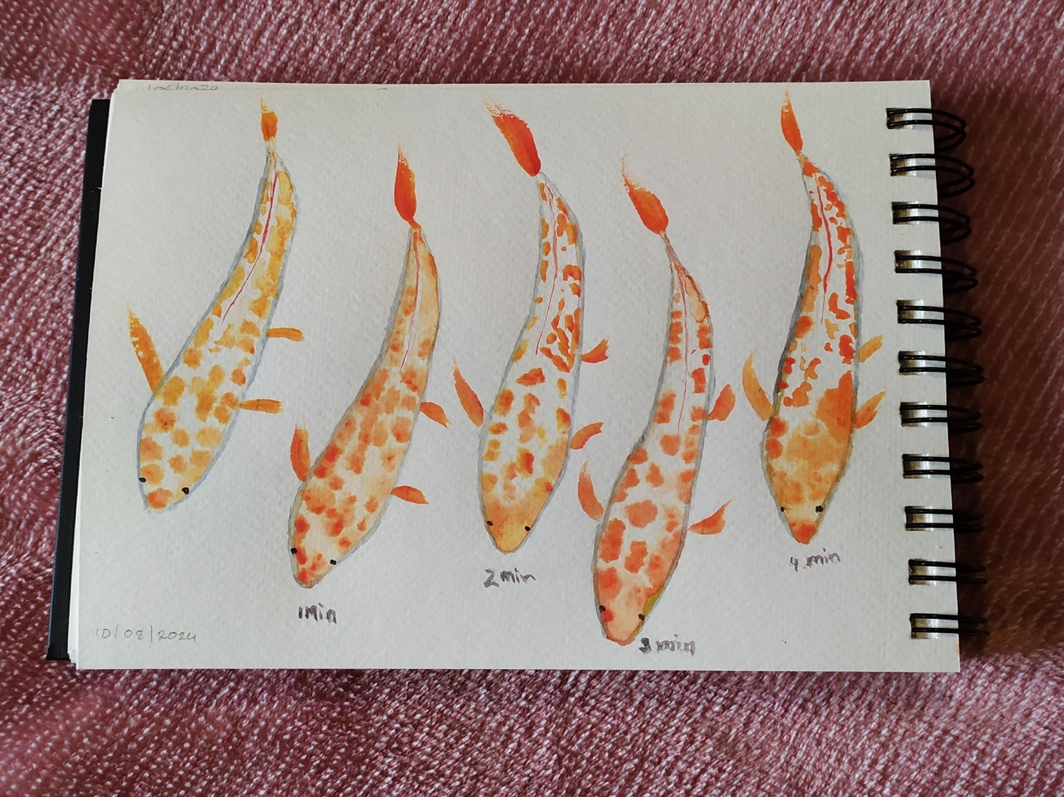 Timing when painting wet on wet. Koi watercolor - image 1 - student project