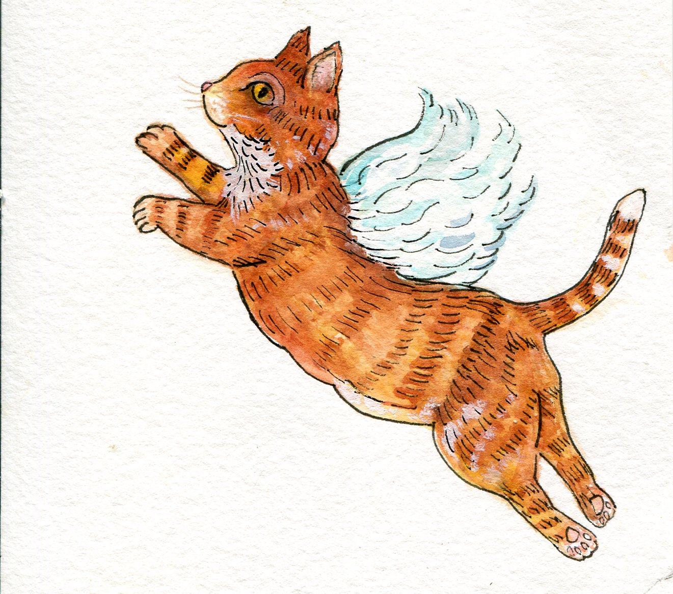 Painting with pen & ink for pet loss sympathy cards - image 3 - student project