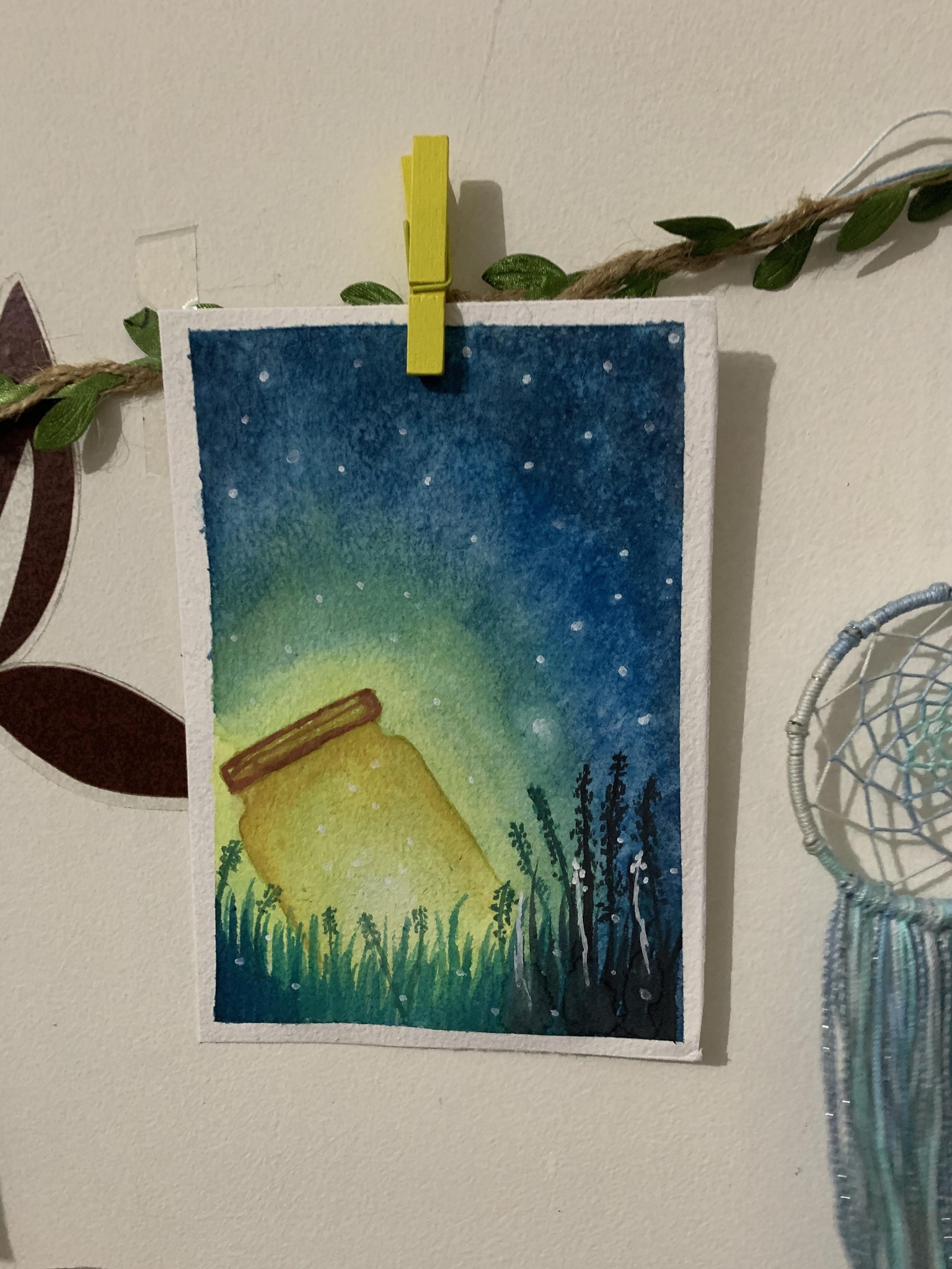 Niranjana's Water colour Night sky and Glowing lights project - image 1 - student project