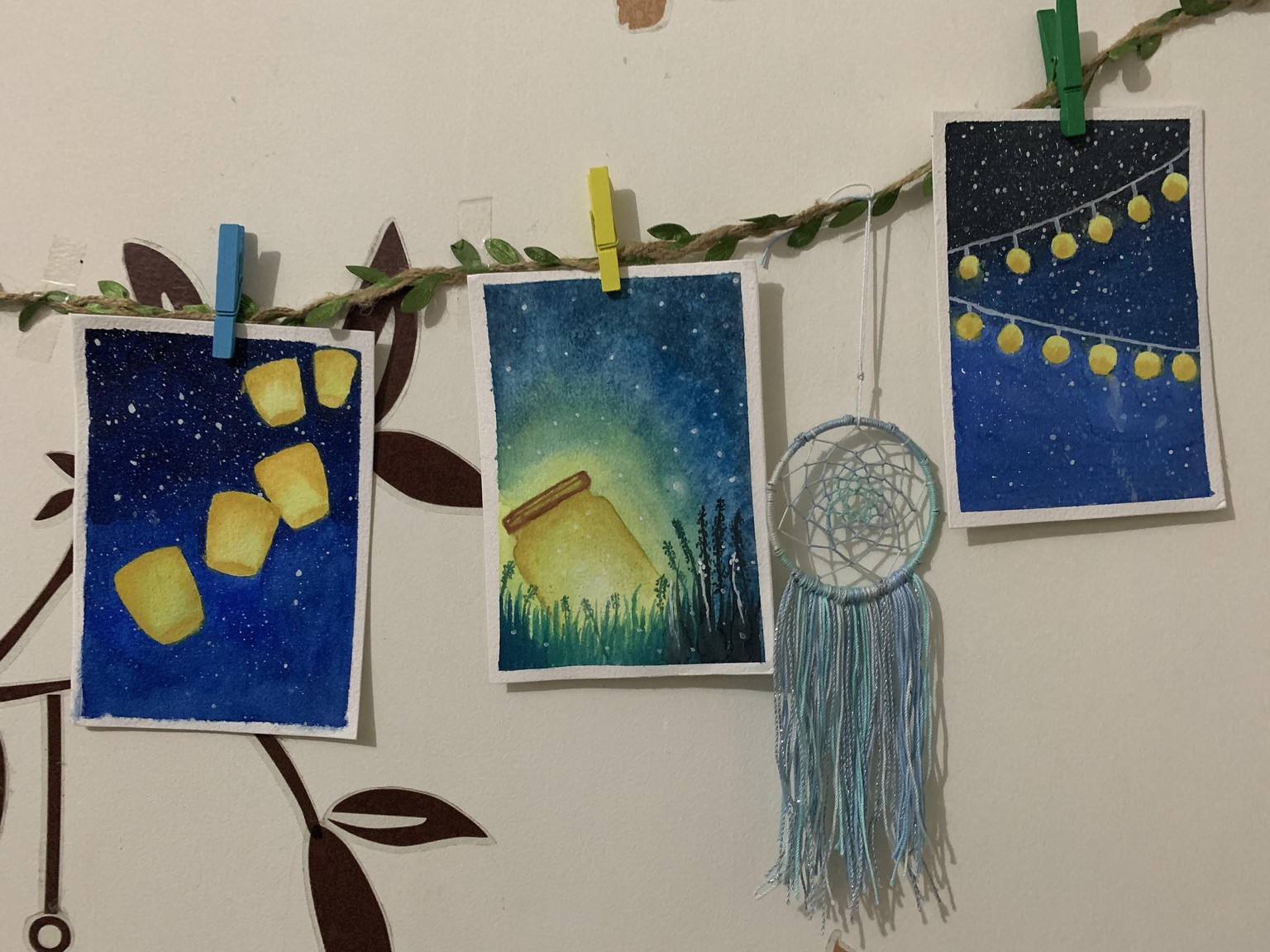 Niranjana's Water colour Night sky and Glowing lights project - image 4 - student project