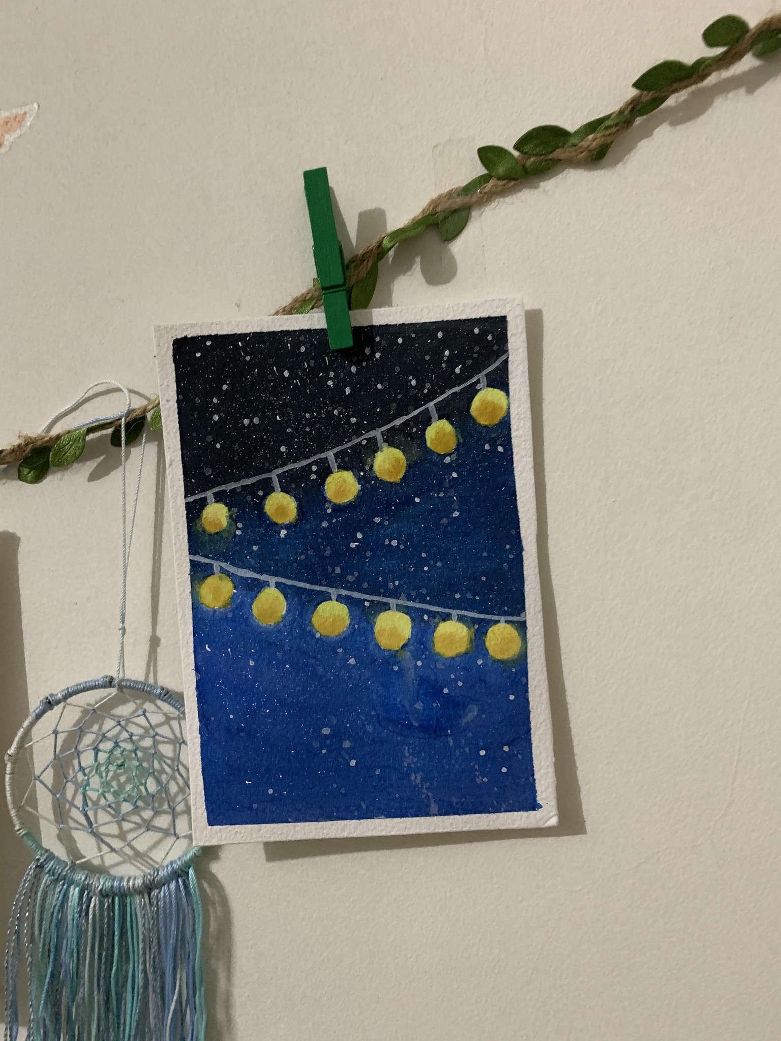 Niranjana's Water colour Night sky and Glowing lights project - image 2 - student project