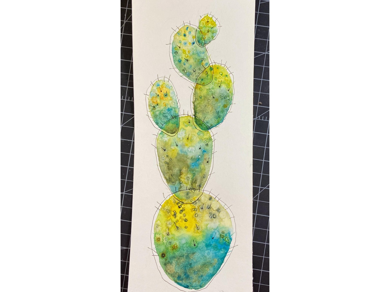 Tube watercolor cactus - image 1 - student project