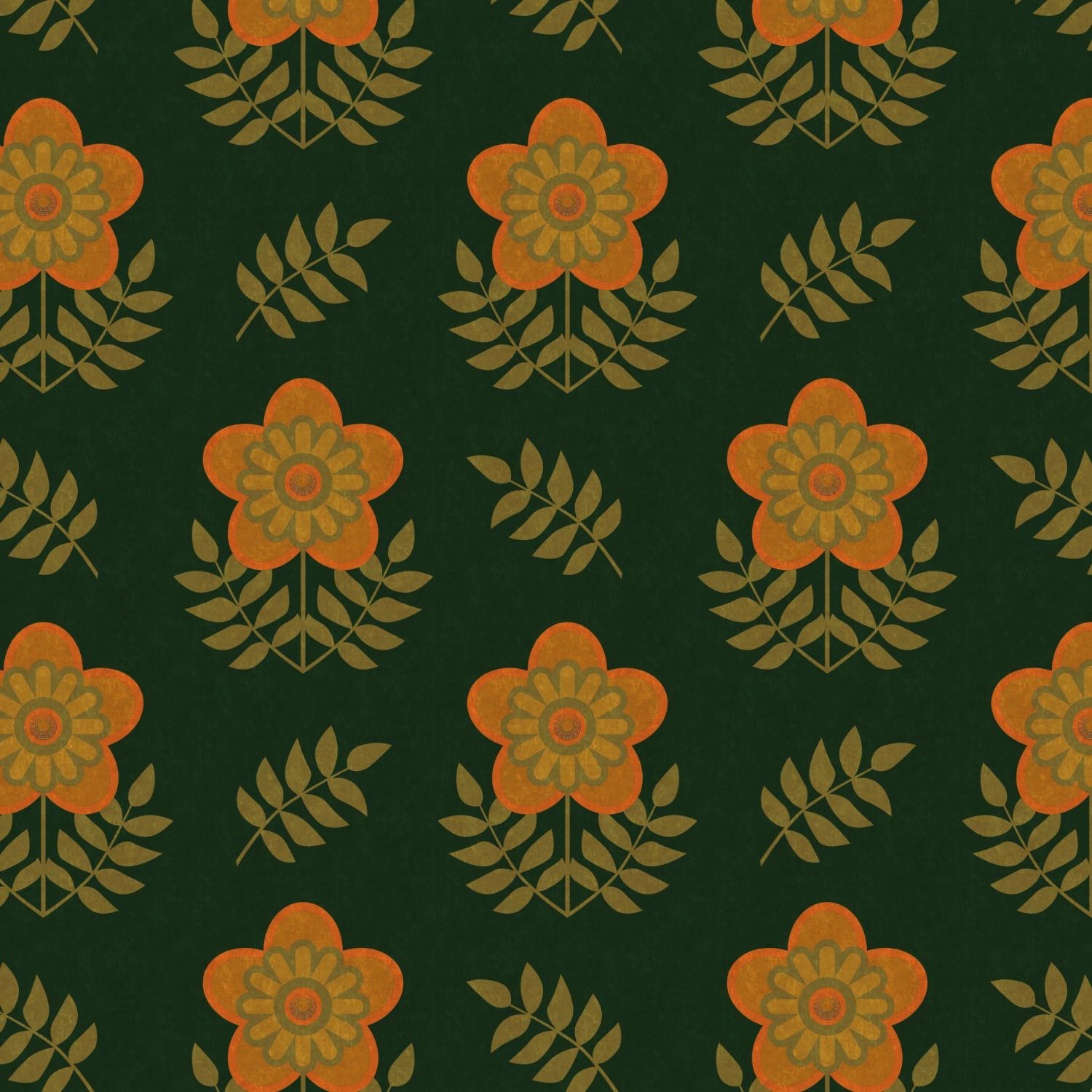 Retro Flowers Pattern - image 1 - student project