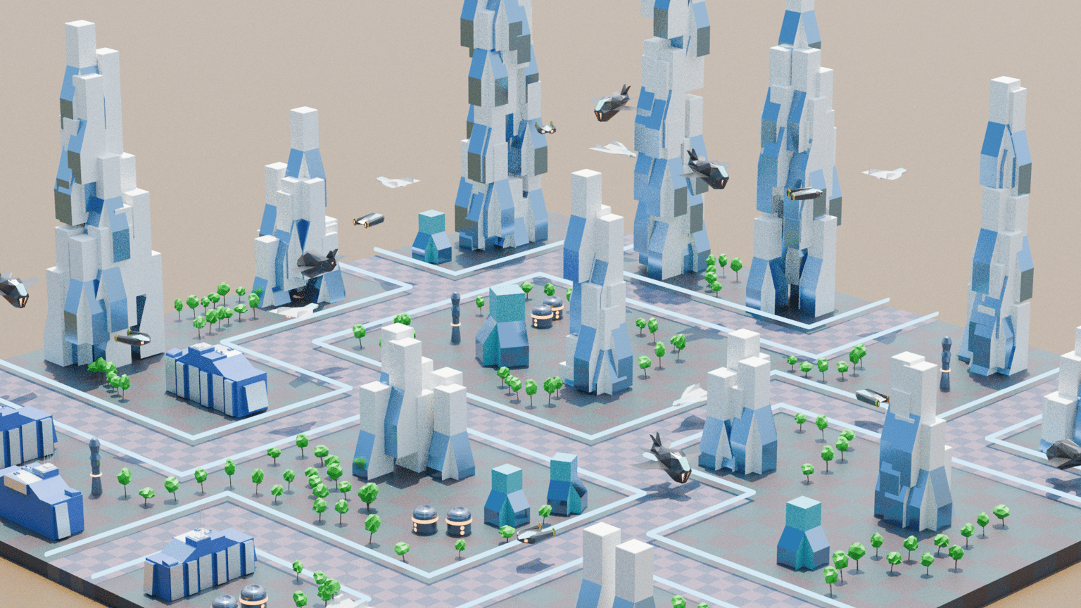 Hazy Desert Towers - image 1 - student project