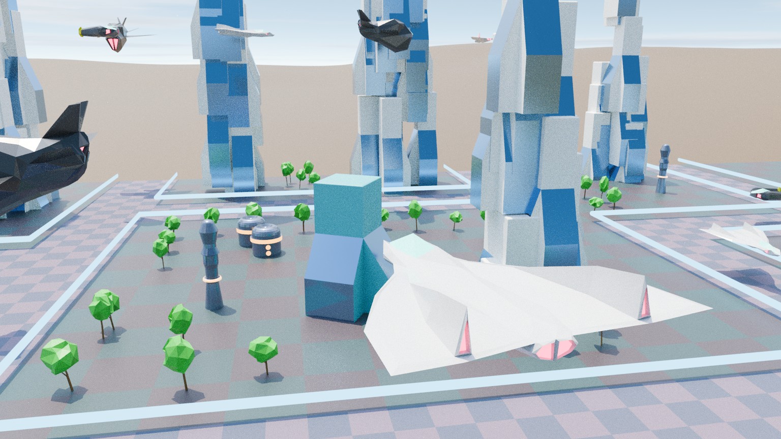 Hazy Desert Towers - image 2 - student project