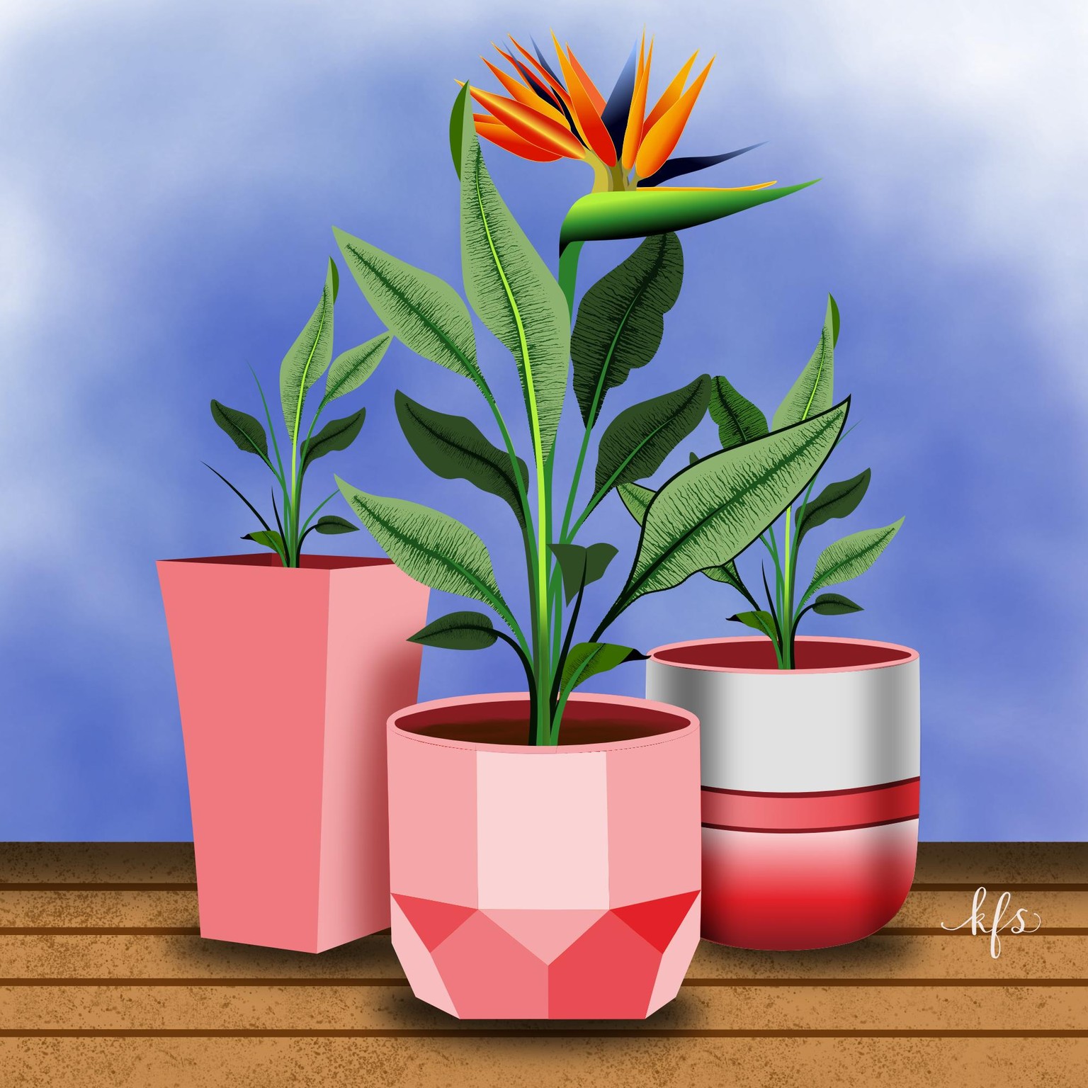 Vector Drawing/Affinity Designer/Potted Plant - image 1 - student project