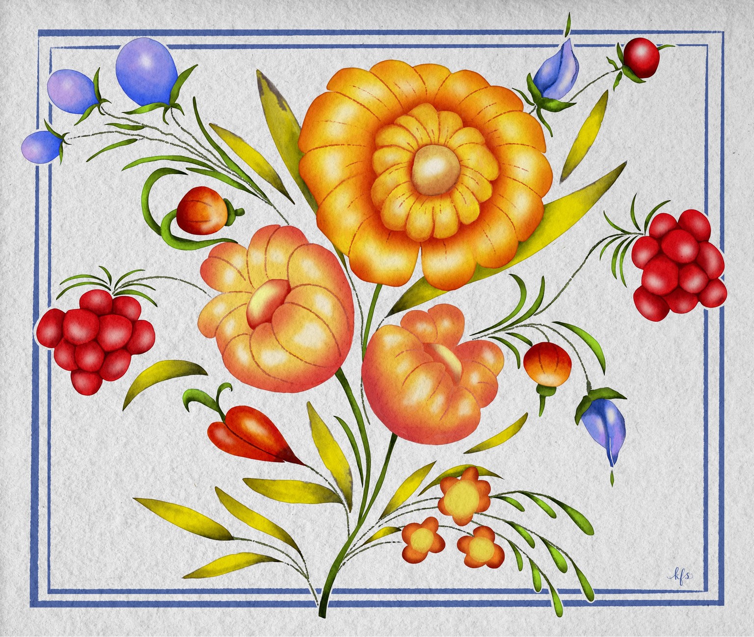 Petrykivka Style Drawing - image 1 - student project