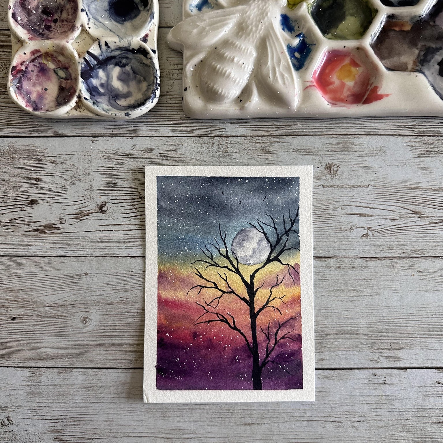 Watercolor moonlight - image 1 - student project