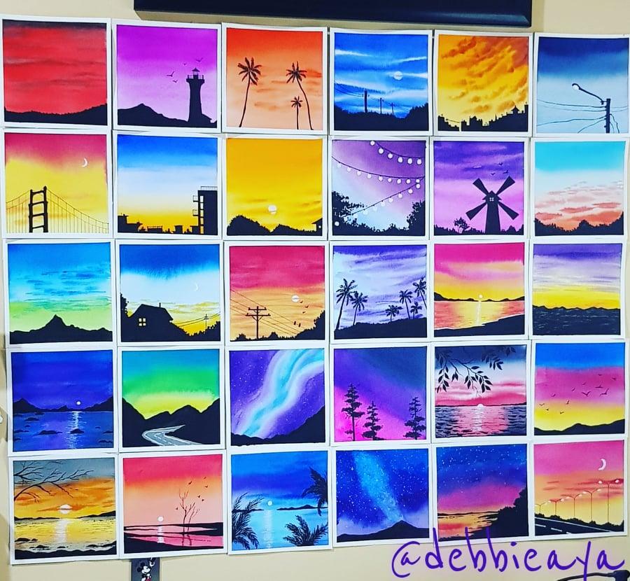 30 Day Watercolor Challenge:  Bold and Beautiful Skies - image 1 - student project