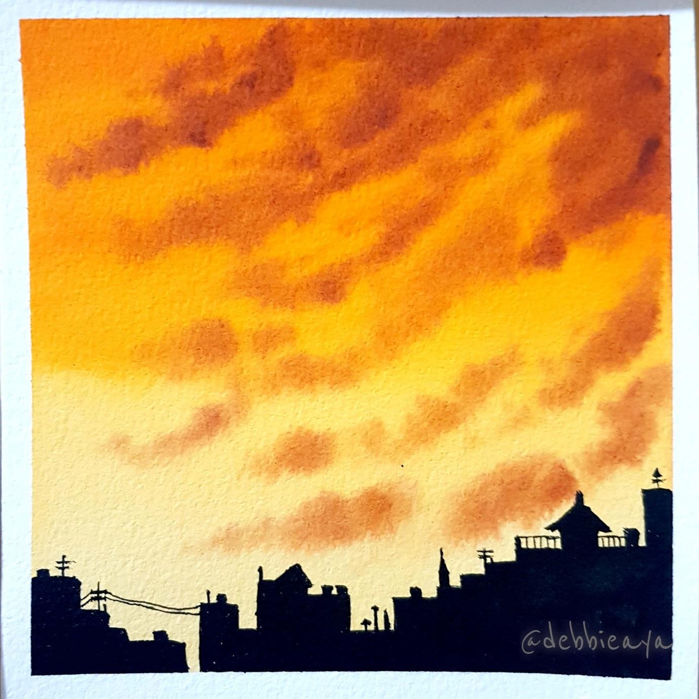 30 Day Watercolor Challenge:  Bold and Beautiful Skies - image 6 - student project