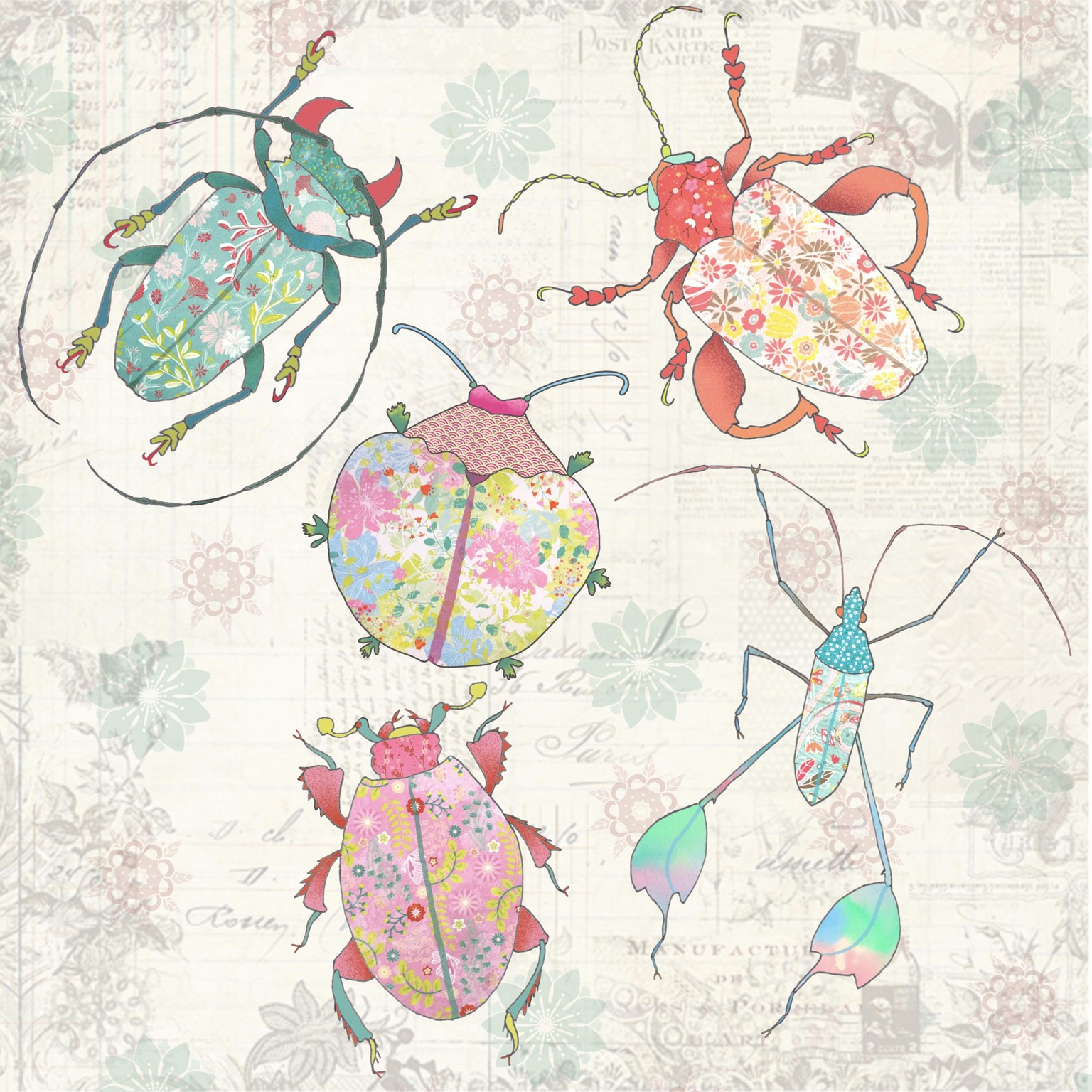 Bird on Newspaper and new Butterfly Patchwork - image 1 - student project