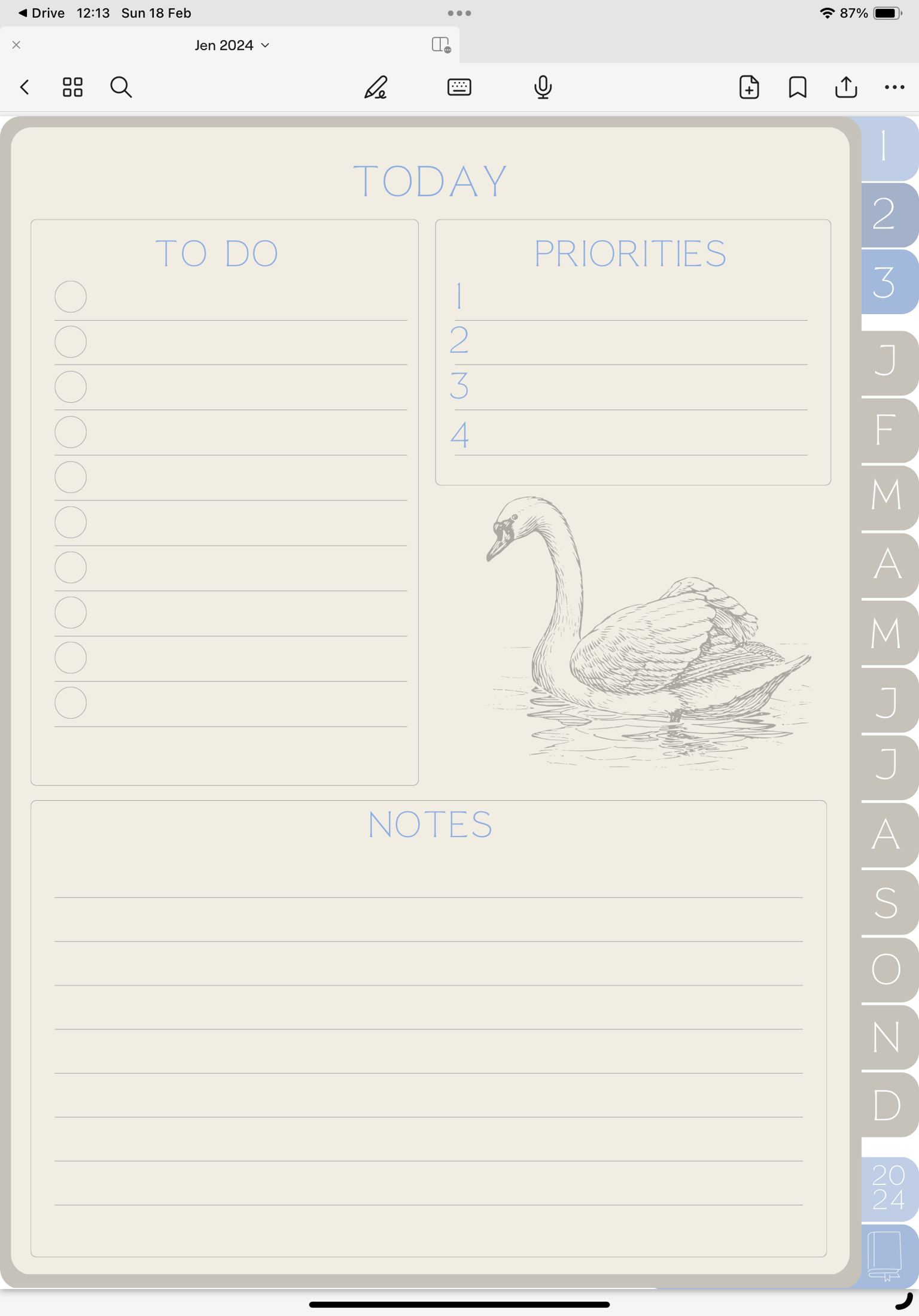 Planner with tabs - image 1 - student project