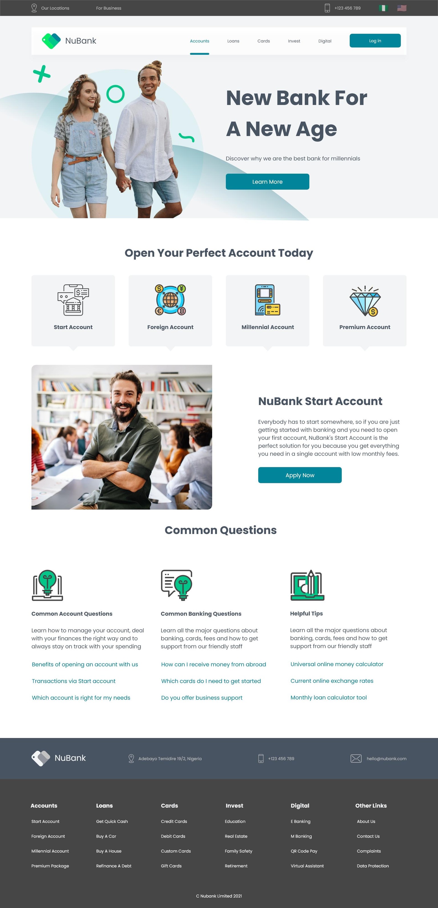 Images from Nubank website design - image 3 - student project