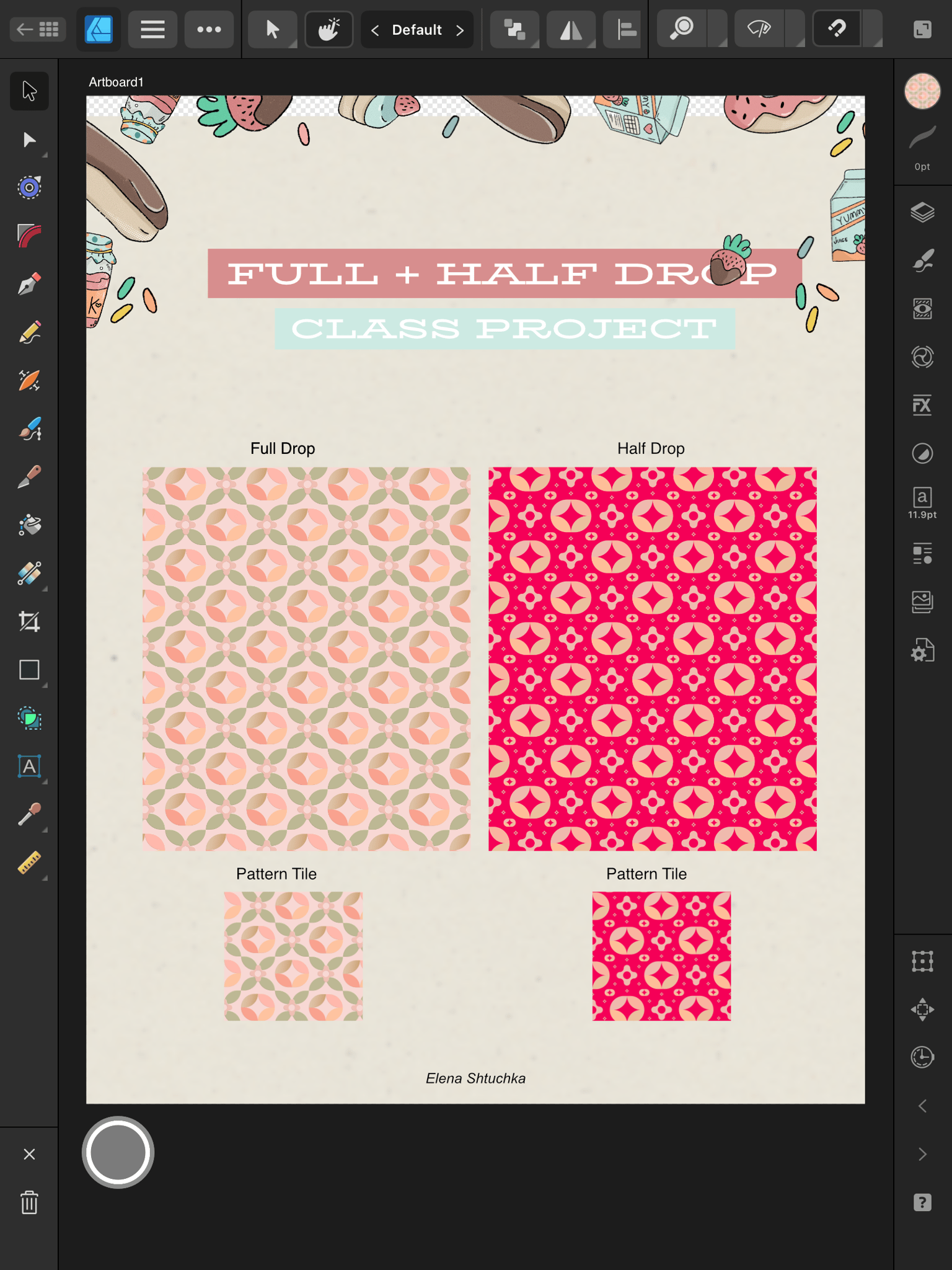 Half Drop and Rectangle Full Drop Repeat in Affinity Designer on iPad - image 1 - student project
