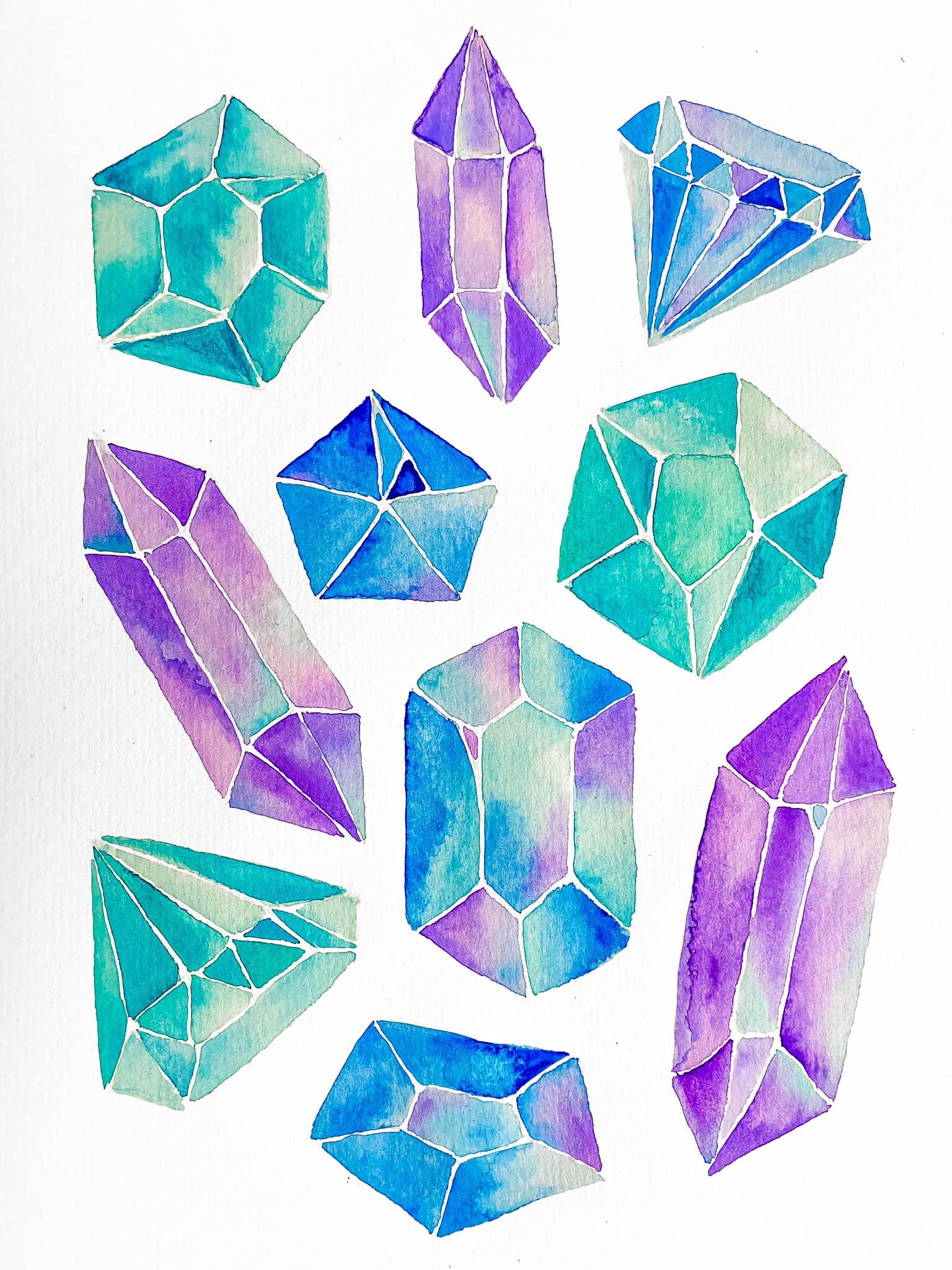 Watercolor Gems - image 1 - student project