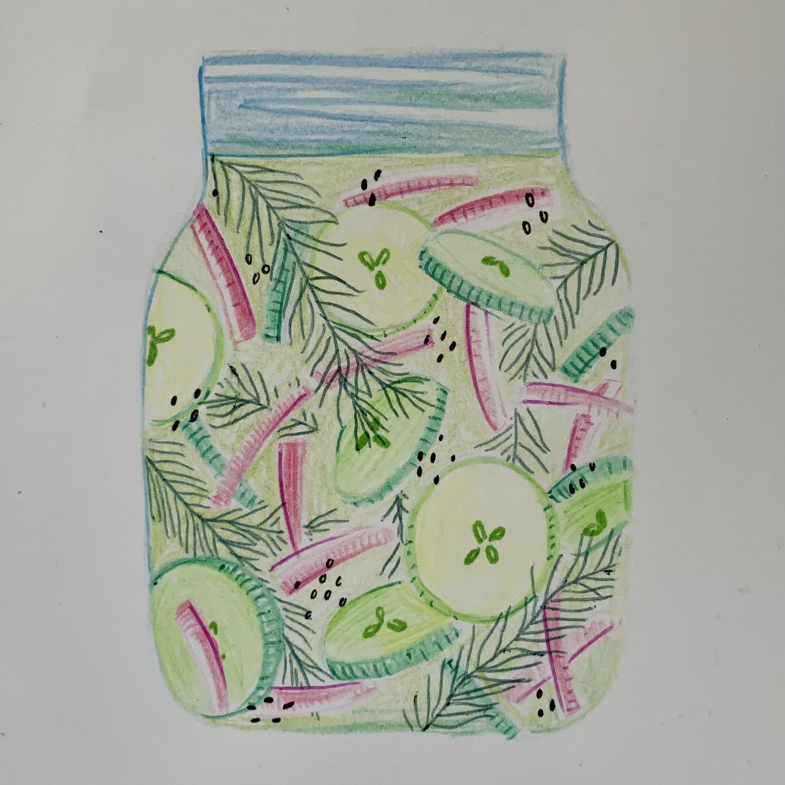 Jar of pickles in sketchbook - image 6 - student project