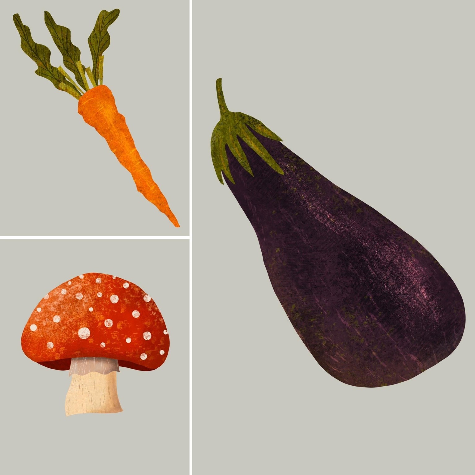 Digital Paper Collage Veggies and Apples - image 3 - student project