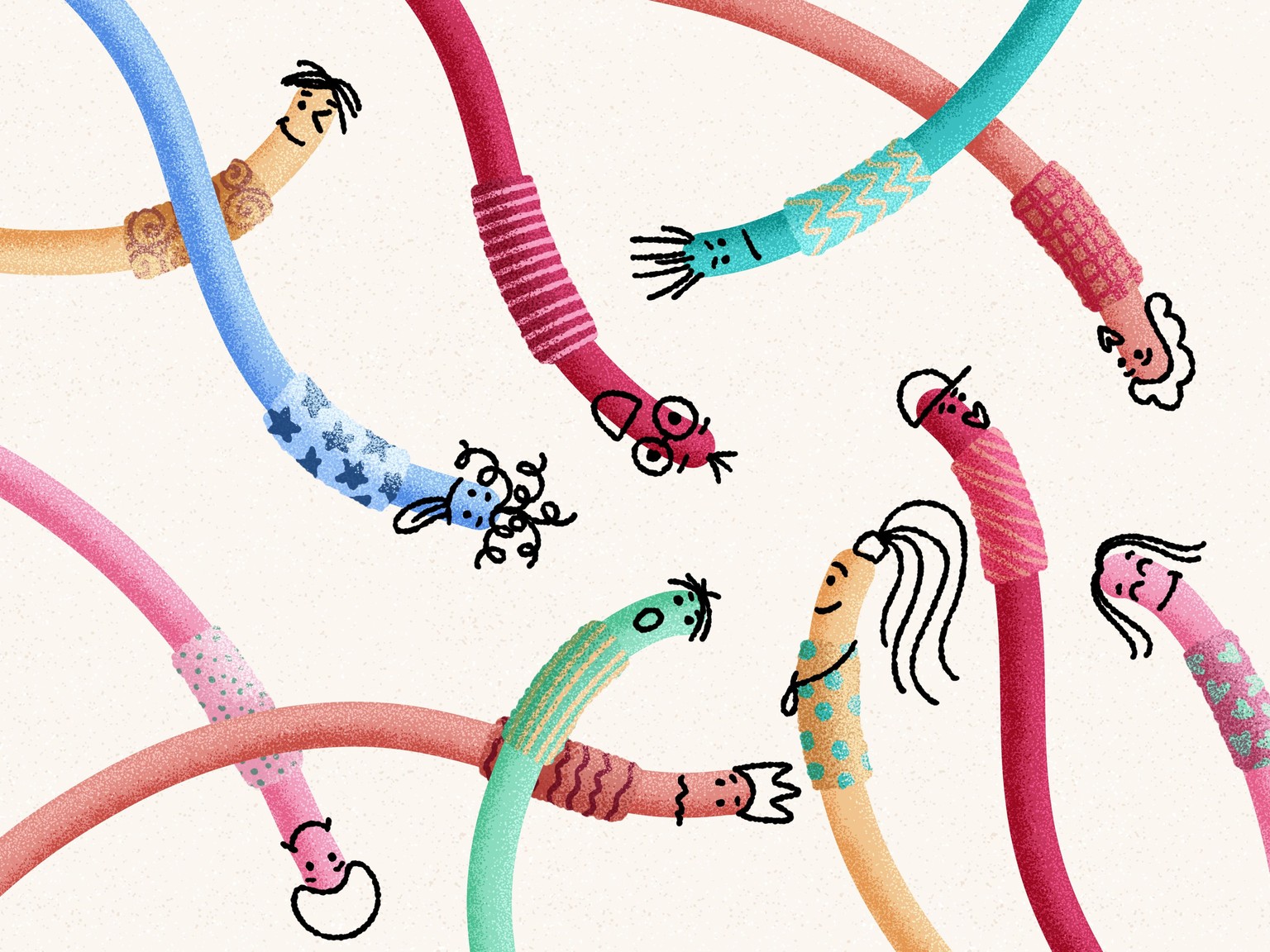 My worms (practicing illustrating faces) - image 3 - student project