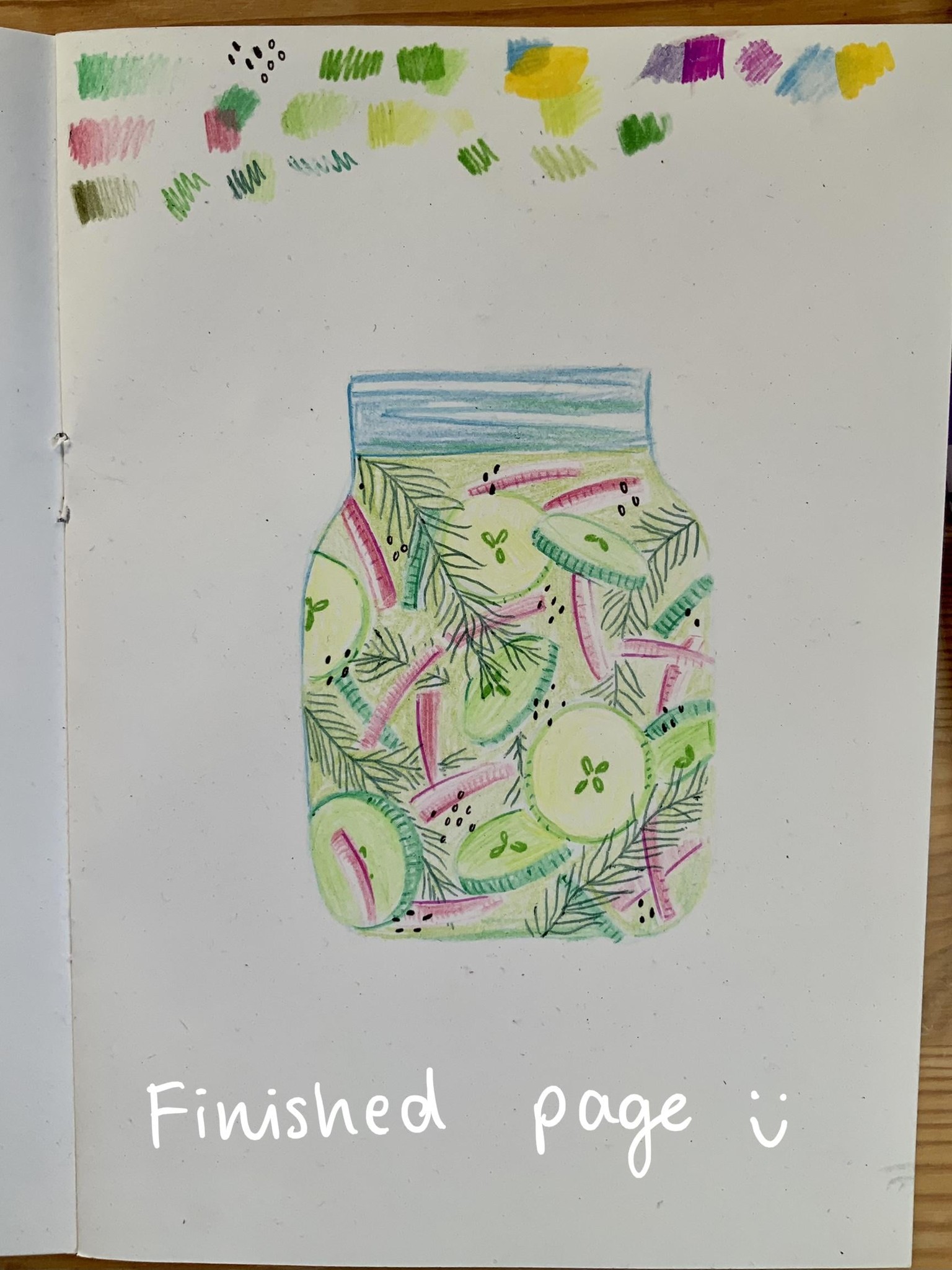 Jar of pickles in sketchbook - image 5 - student project