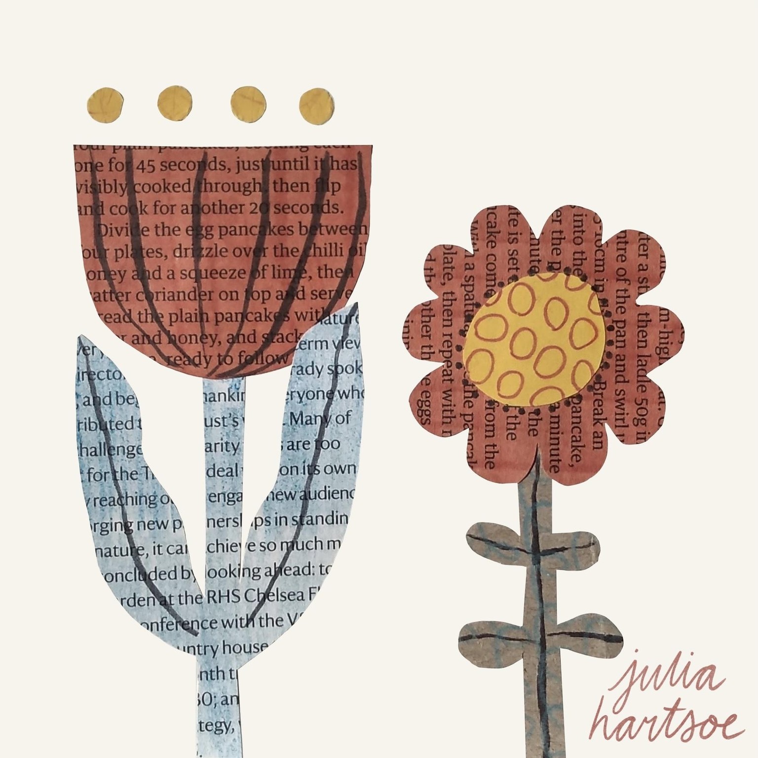 Folk Art Collage Flowers - image 8 - student project