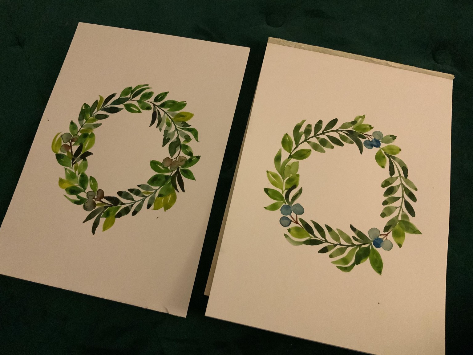 Watercolour Leaves and Wreath - image 1 - student project