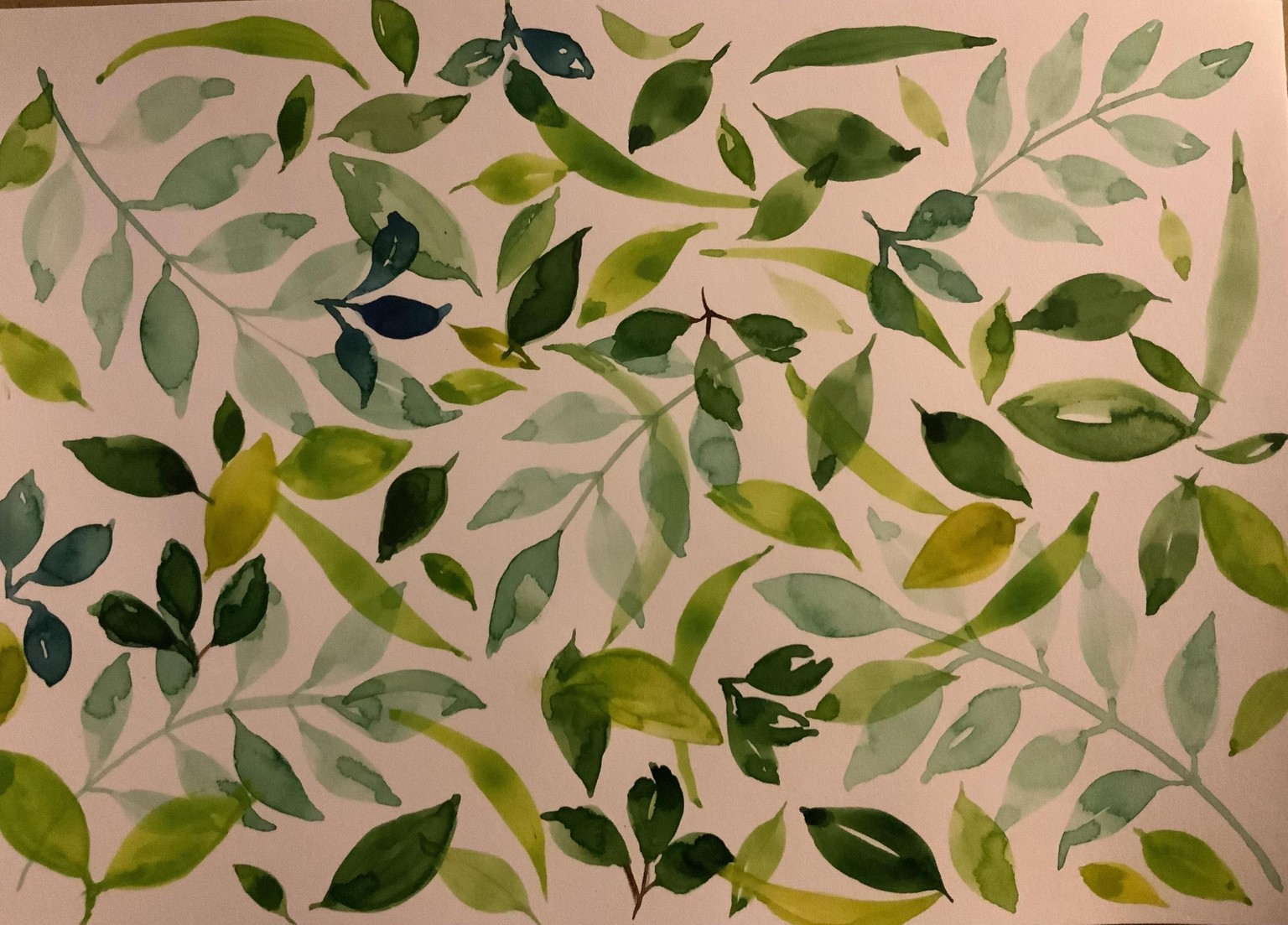 Watercolour Leaves and Wreath - image 2 - student project