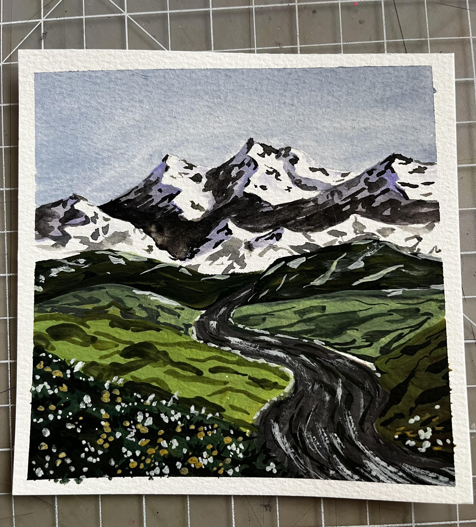 Gouache mountains - image 1 - student project