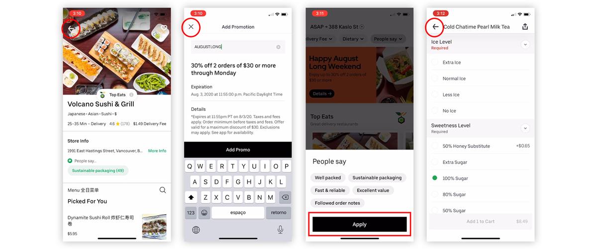 Uber Eats, a heuristic evaluation - image 3 - student project