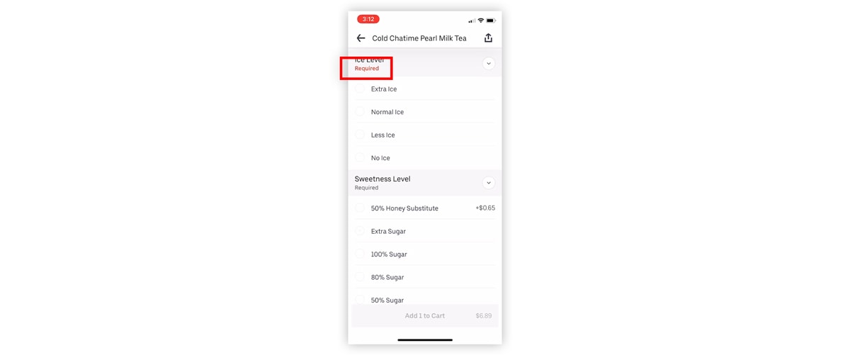 Uber Eats, a heuristic evaluation - image 5 - student project