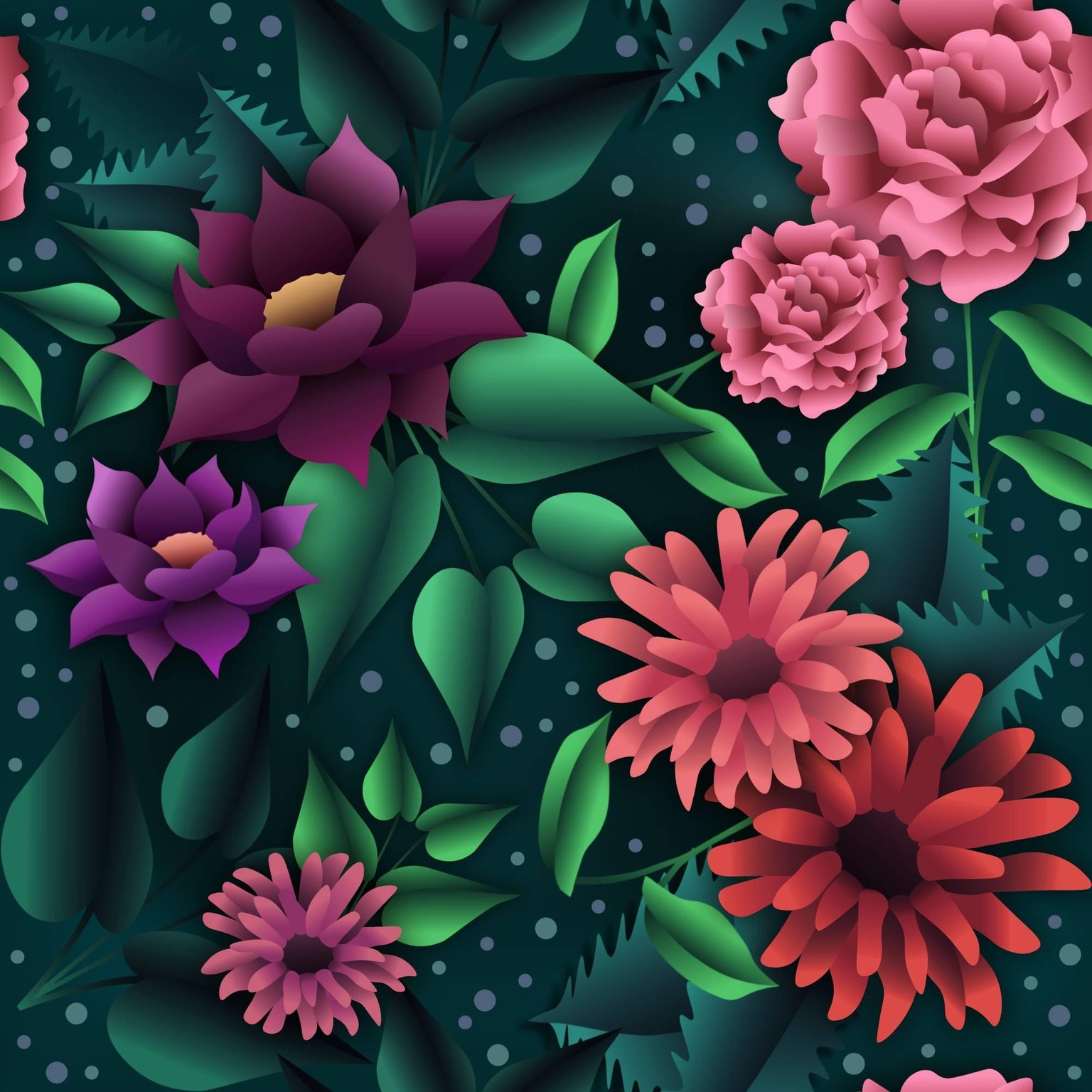 My first floral pattern - image 1 - student project