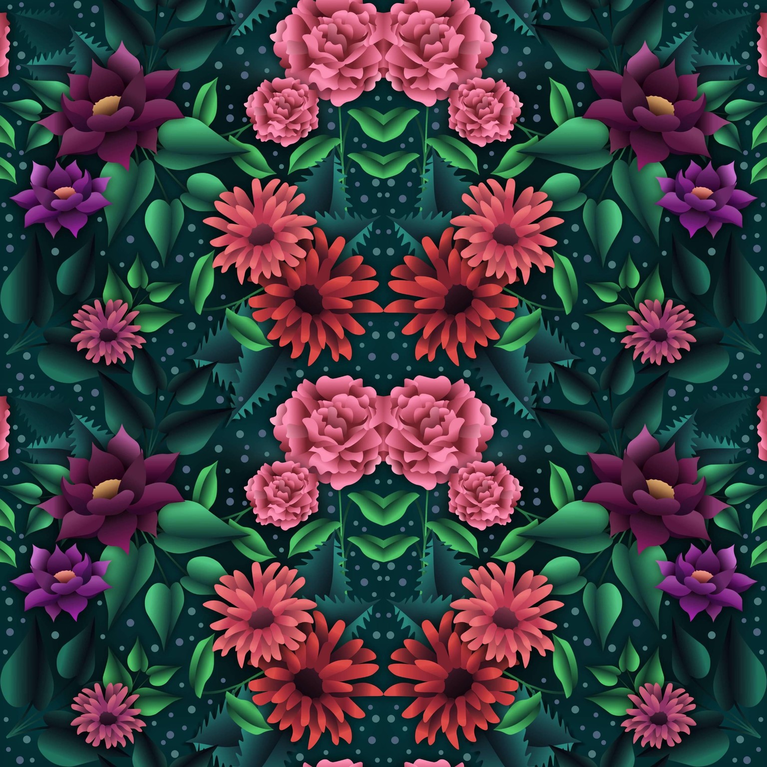 My first floral pattern - image 3 - student project