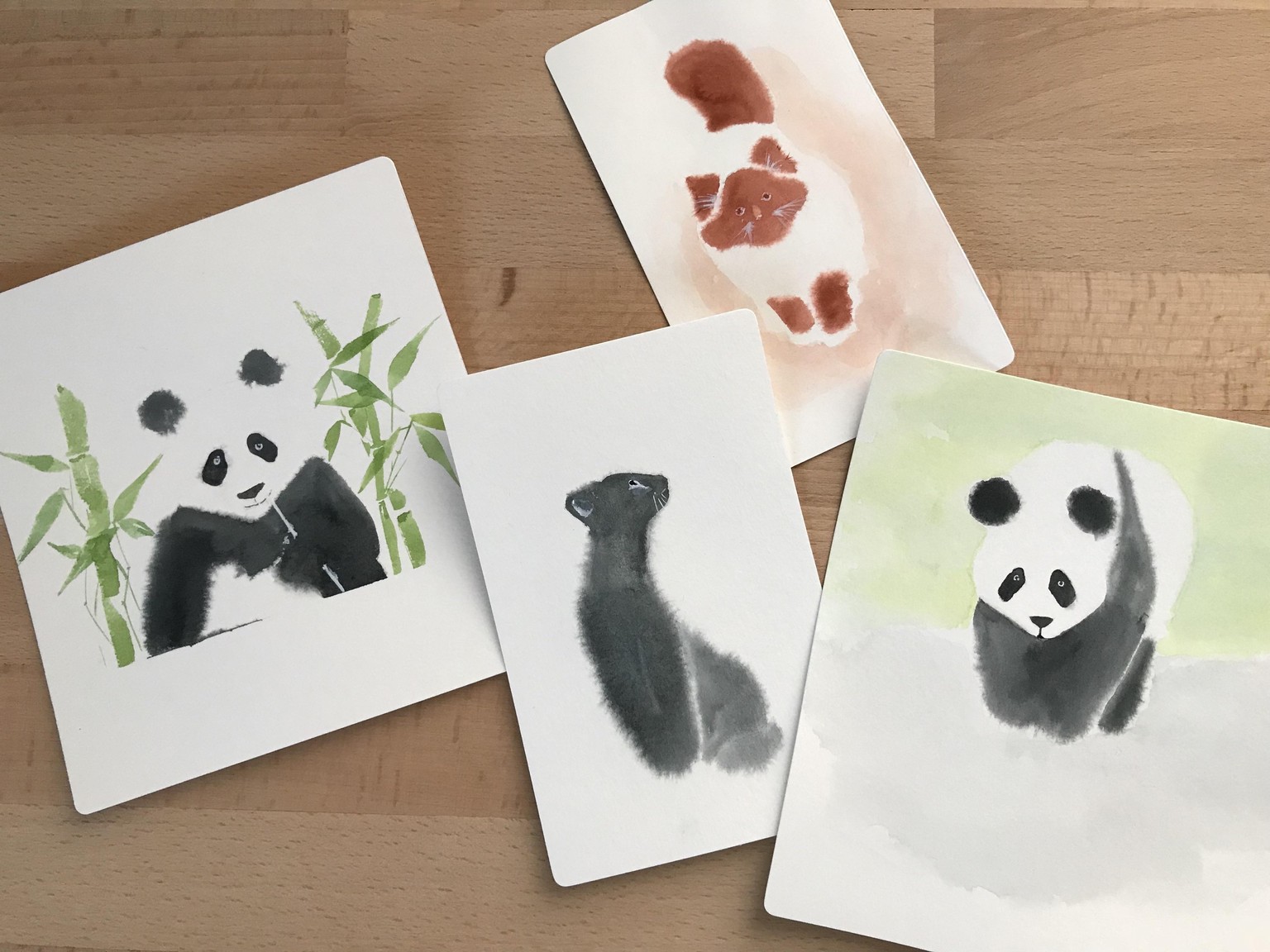 Fluffy watercolor animals - image 1 - student project