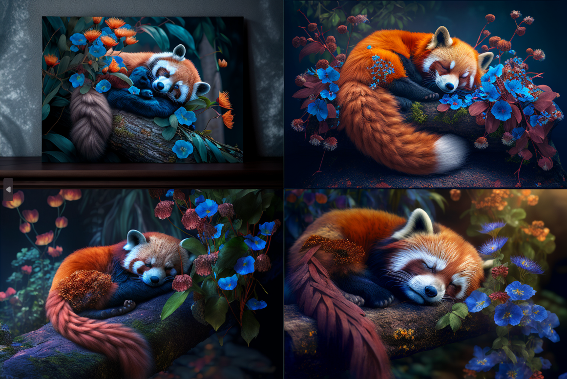 Midjourney practice - red pandas :) - image 2 - student project