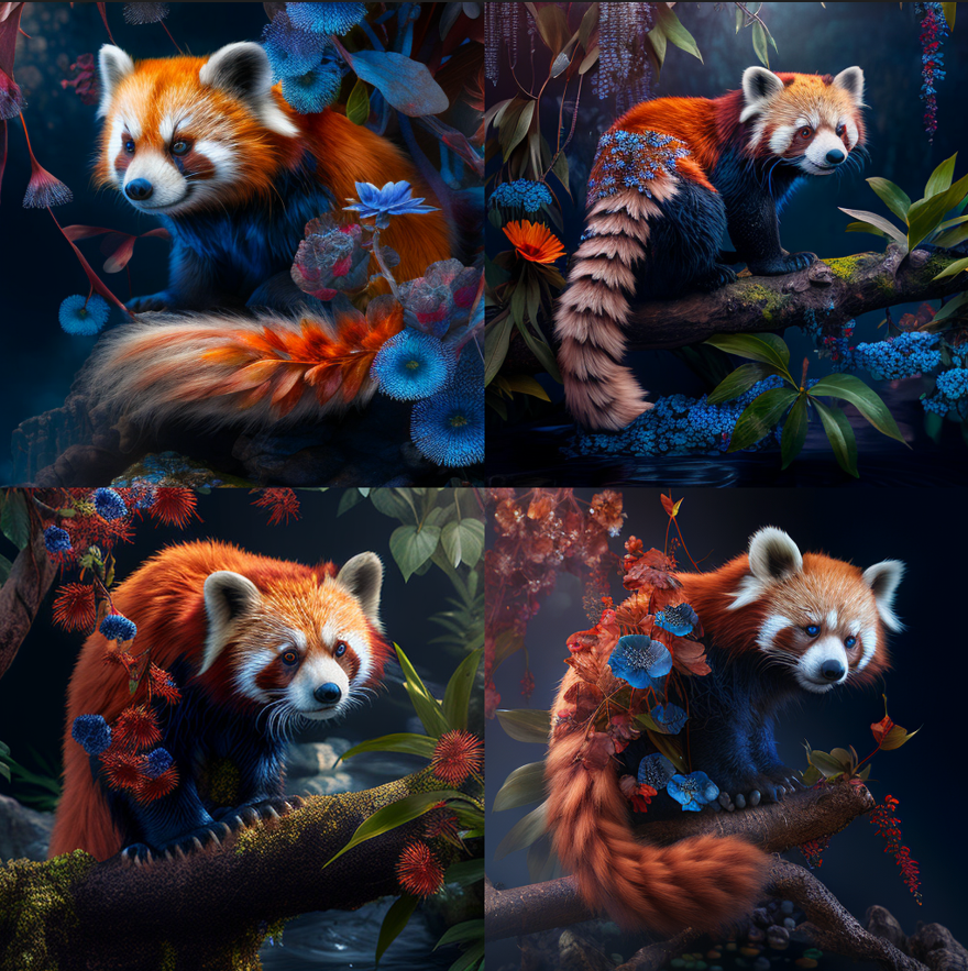 Midjourney practice - red pandas :) - image 1 - student project