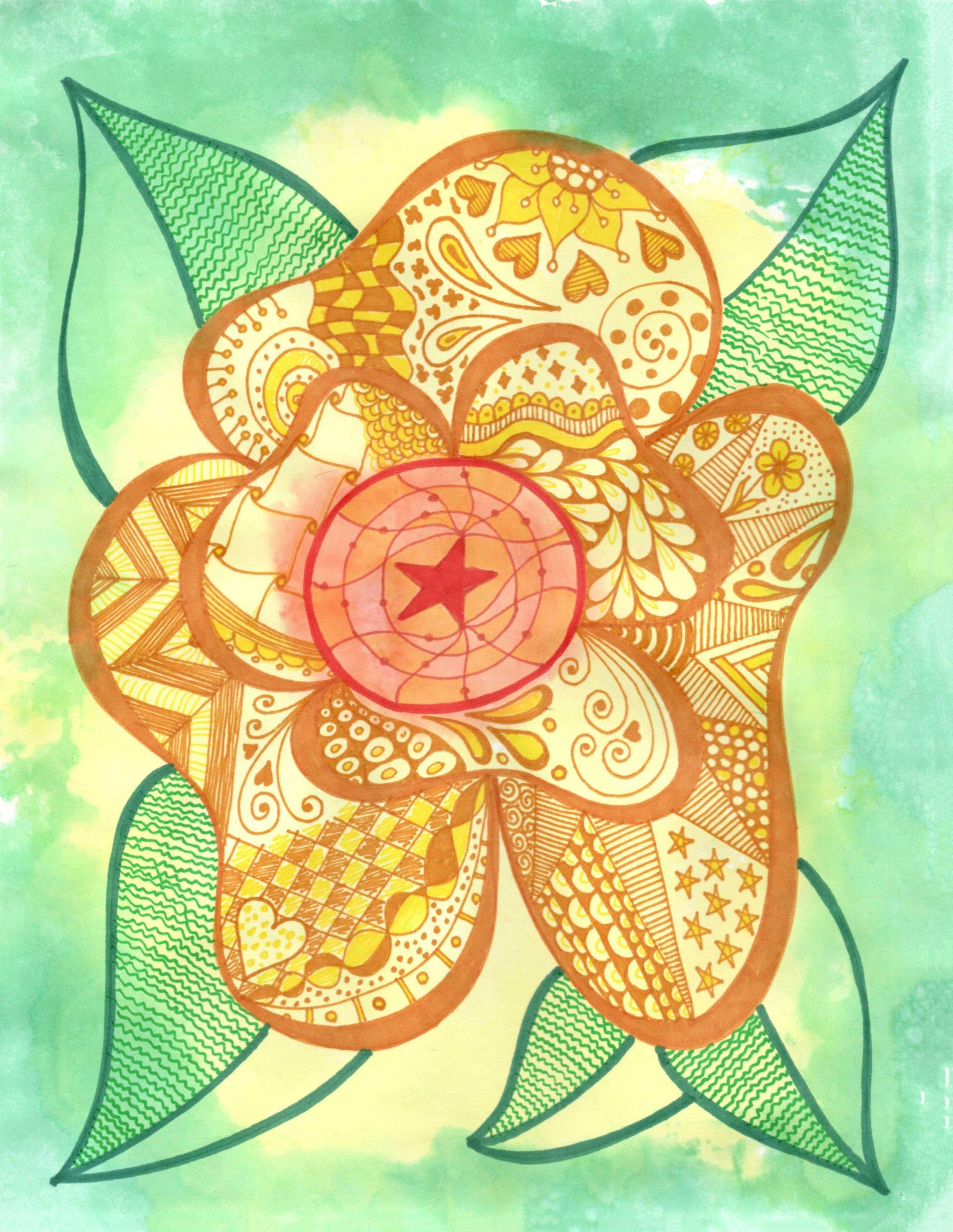 Meditation Zentangle - image 2 - student project
