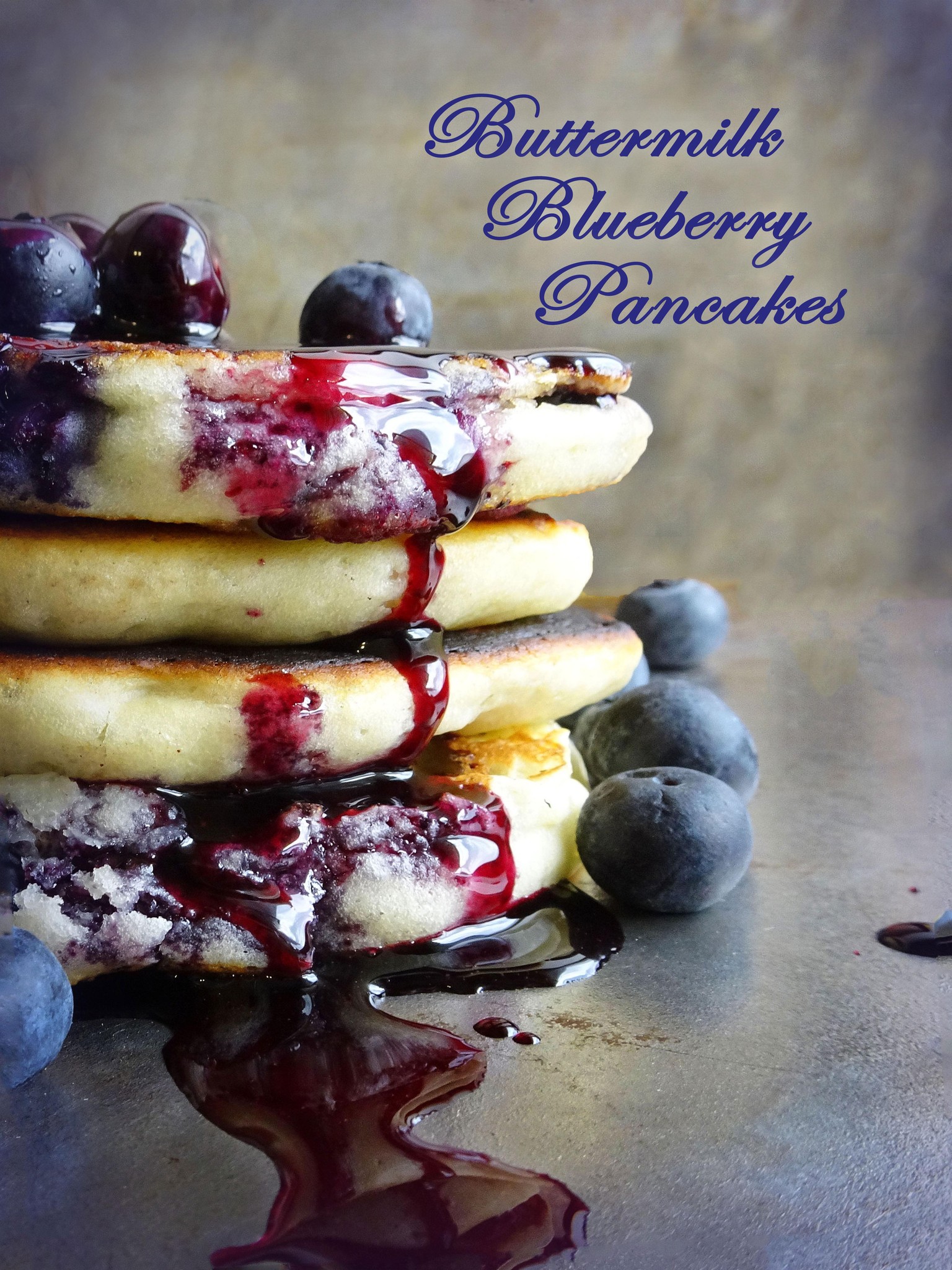 buttermilk blueberry pancakes - image 1 - student project